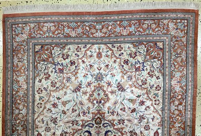 27034719c - Ghom Seide fein signiert, Persien, Ende 20.Jhd, reine Naturseide, ca. 150 x 102 cm, ca. ...