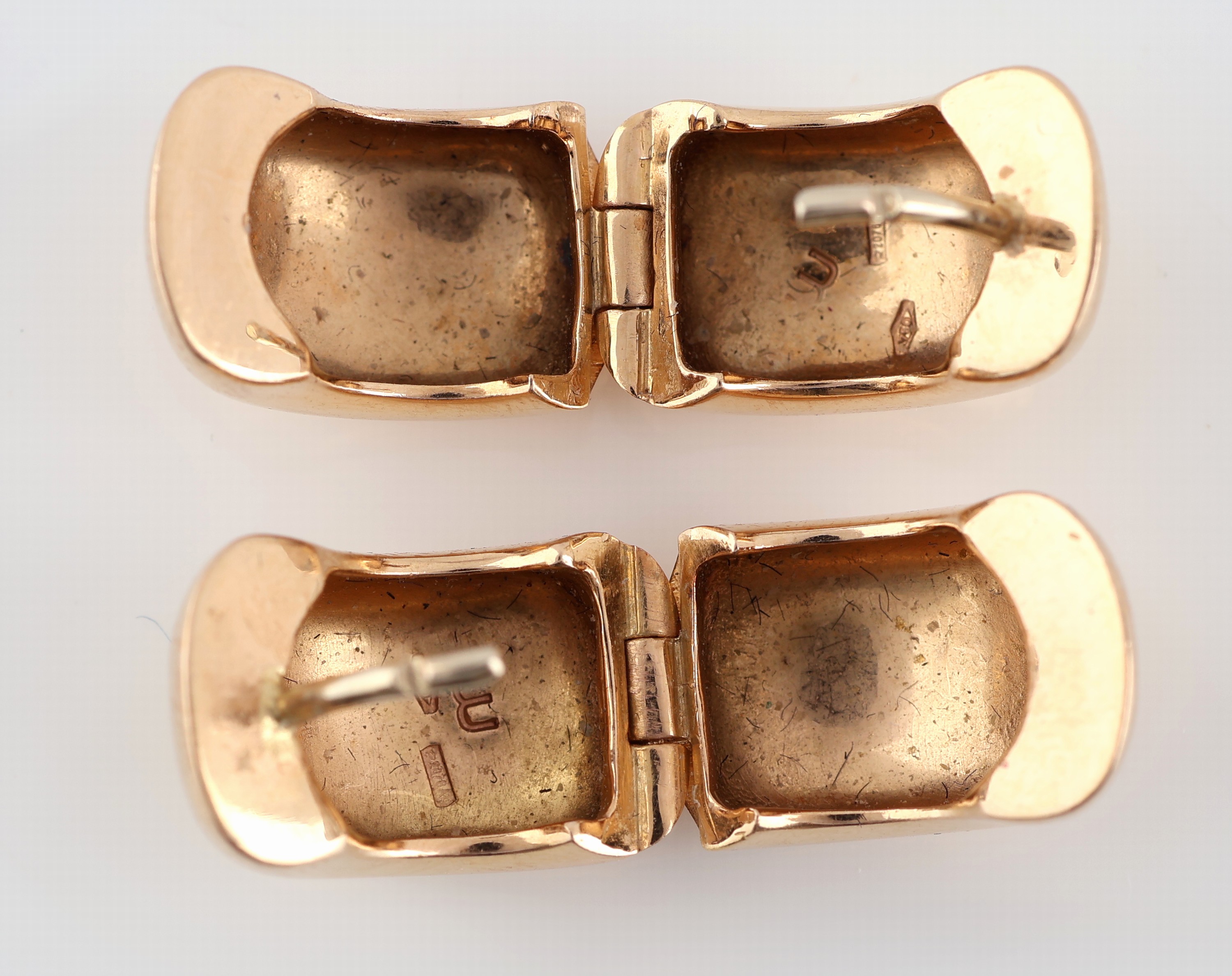 Detail d: Paar 18 kt Gold Ohrcreolen, GG 750/000, D. ca. 1 cm, ca. 9.6 g