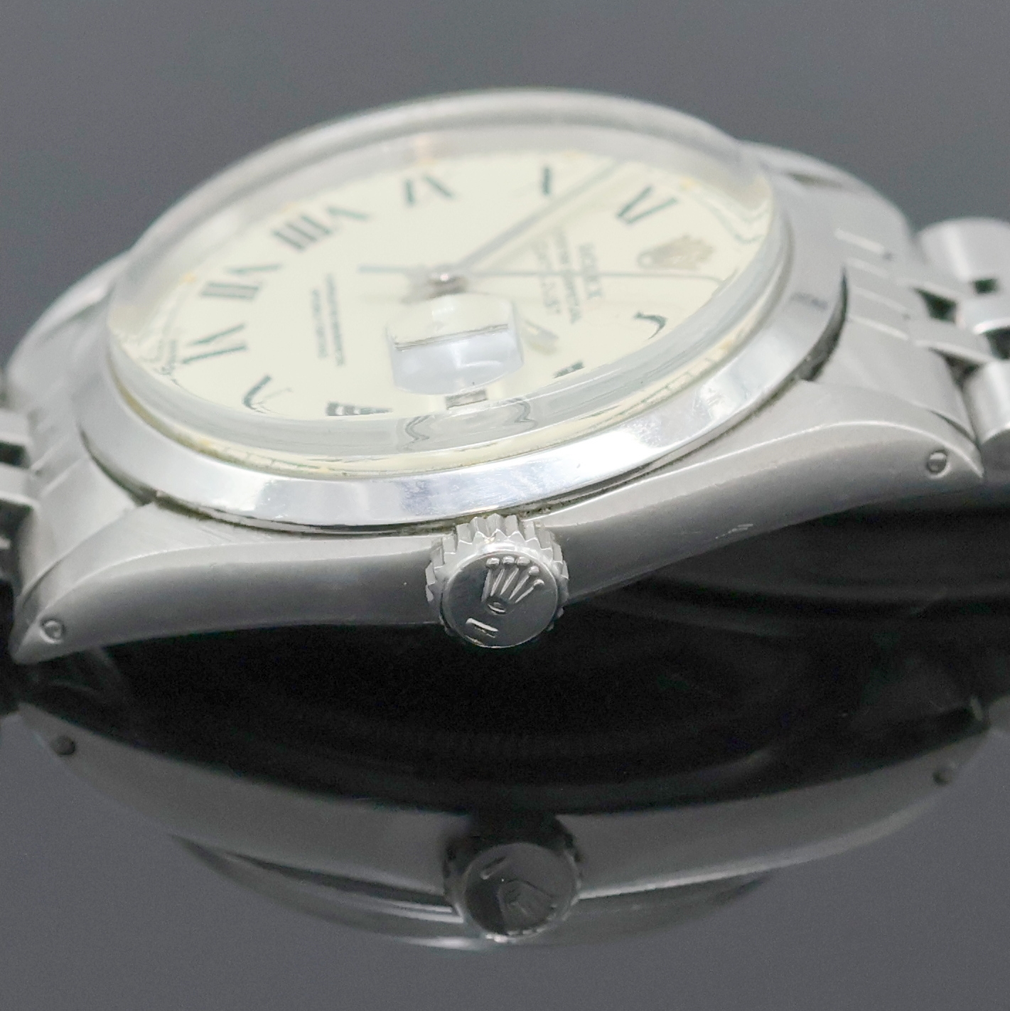 Detail d: ROLEX Oyster Perpetual Datejust Referenz 1600, Schweiz um 1970, Automatik, Chronometer der Superlative in Edelstahl inkl. orig. Jubileeband m. ...