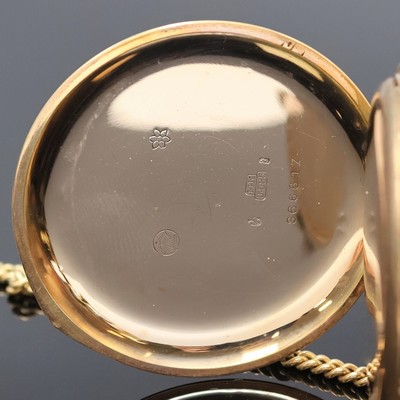 27034871d - SUPRA Chronometer Savonette in RG 585/000 mit Kette in RG 375/000, Schweiz um 1910, ...