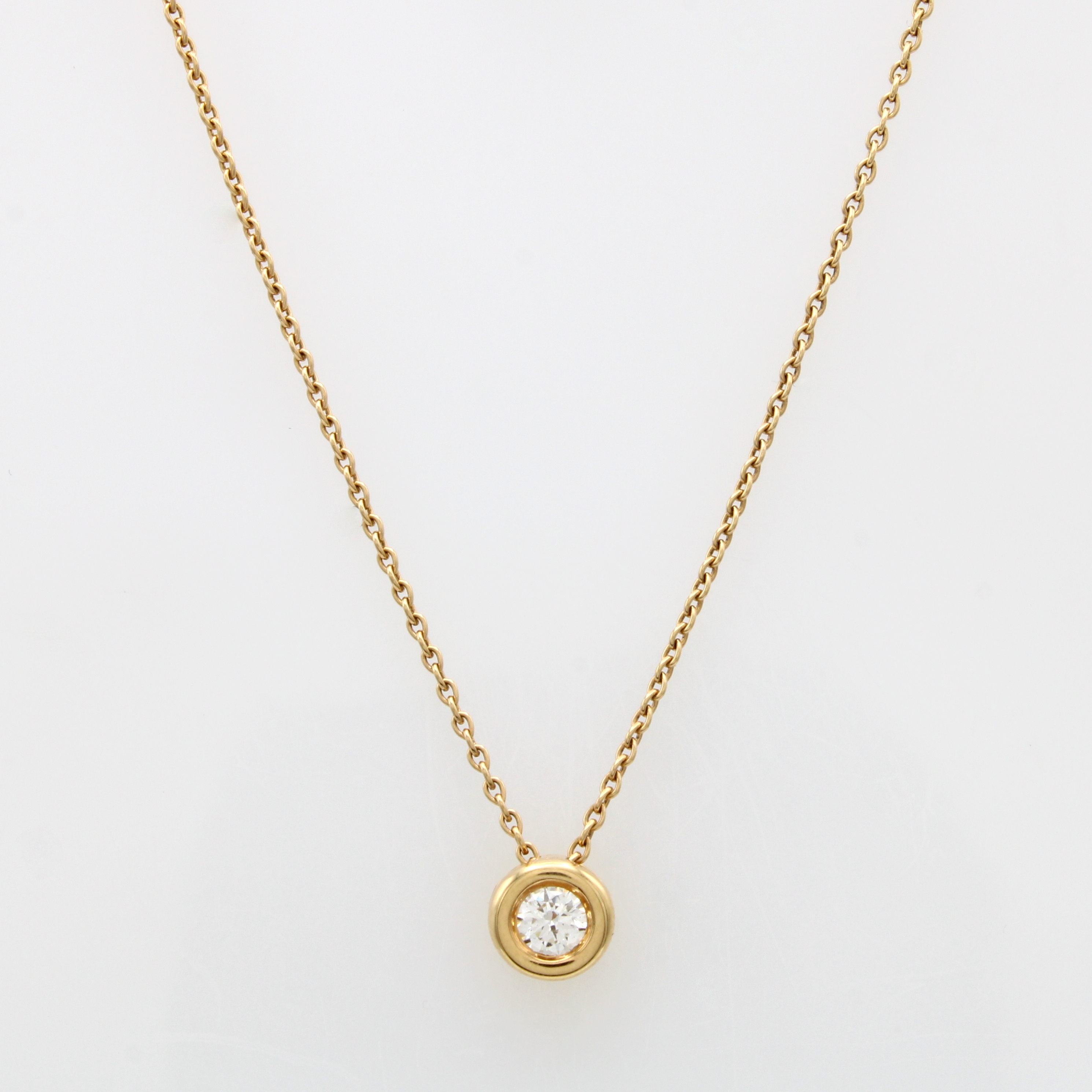 Image 27034996 - Collier mit Brillantsolitär, GG 585/000, Brill. in Zargenfassung ca. 0.15 ct Weiß/si, ...