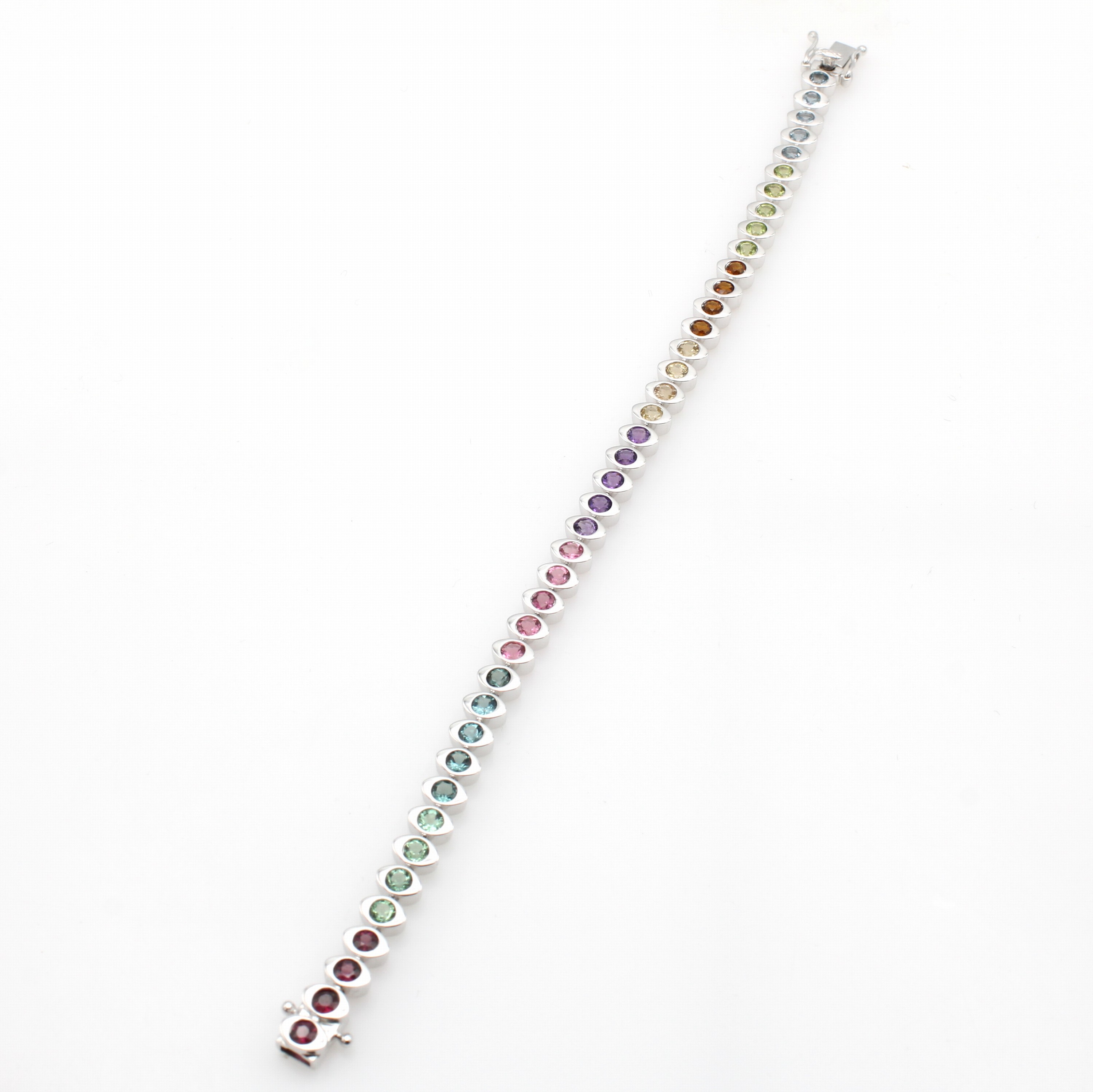 Image 27034999 - Armband mit Farbsteinen, WG 585/000, Turma- line, Amethyste, Imperial Topase (beh.), ...