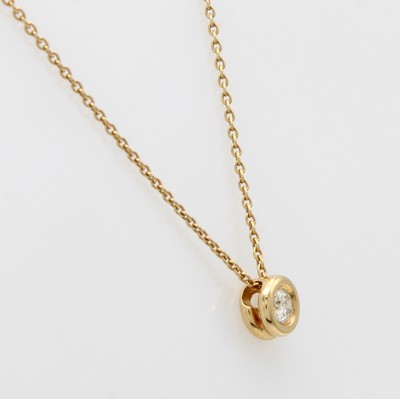 27034996a - Collier mit Brillantsolitär, GG 585/000, Brill. in Zargenfassung ca. 0.15 ct Weiß/si, ...