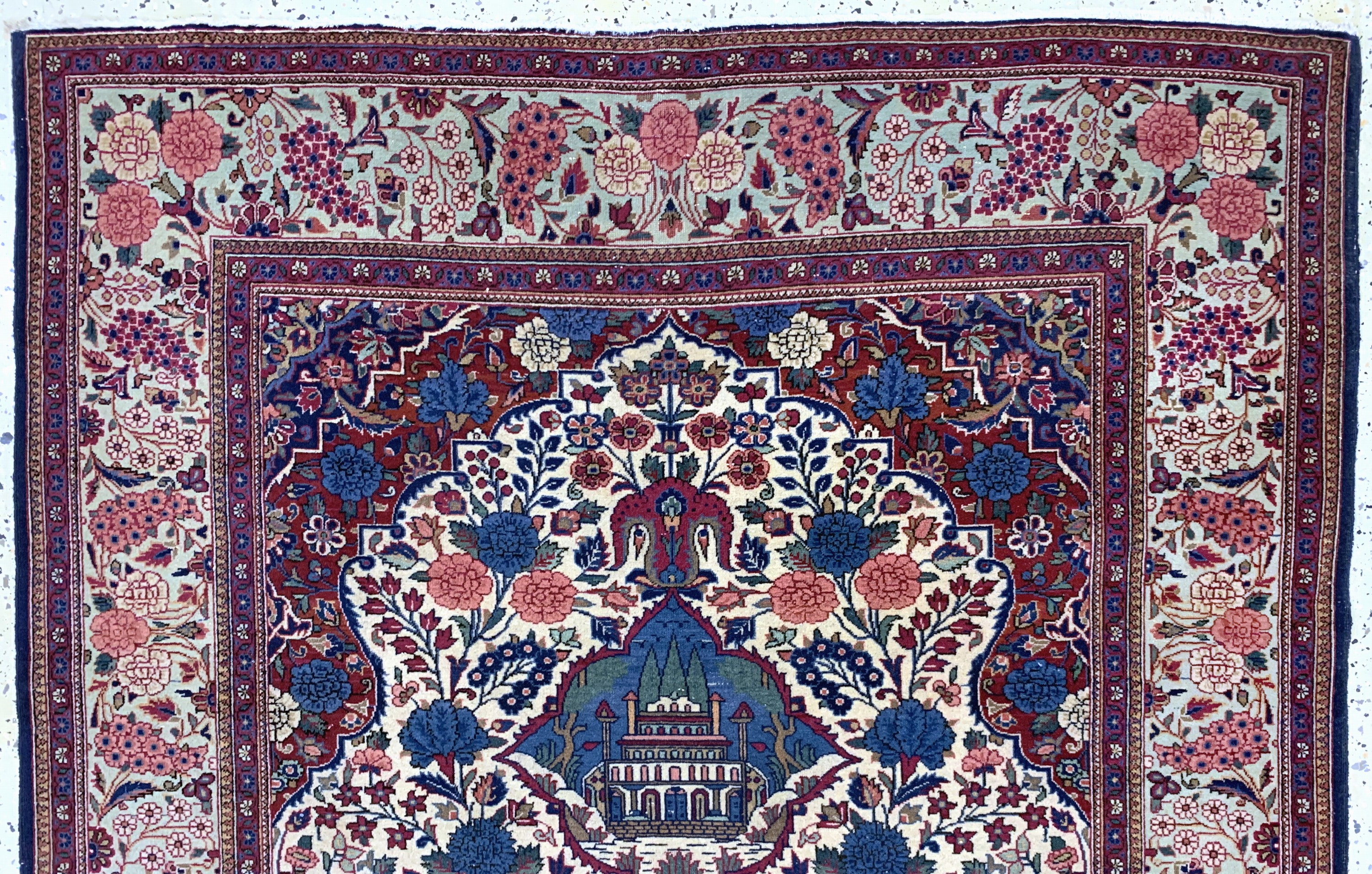 Detail a: Keschan Kork fein, Persien, Anfang 20.Jhd, Korkwolle auf Baumwolle, ca. 200 x 133 cm, gereinigt, EHZ: 2-3