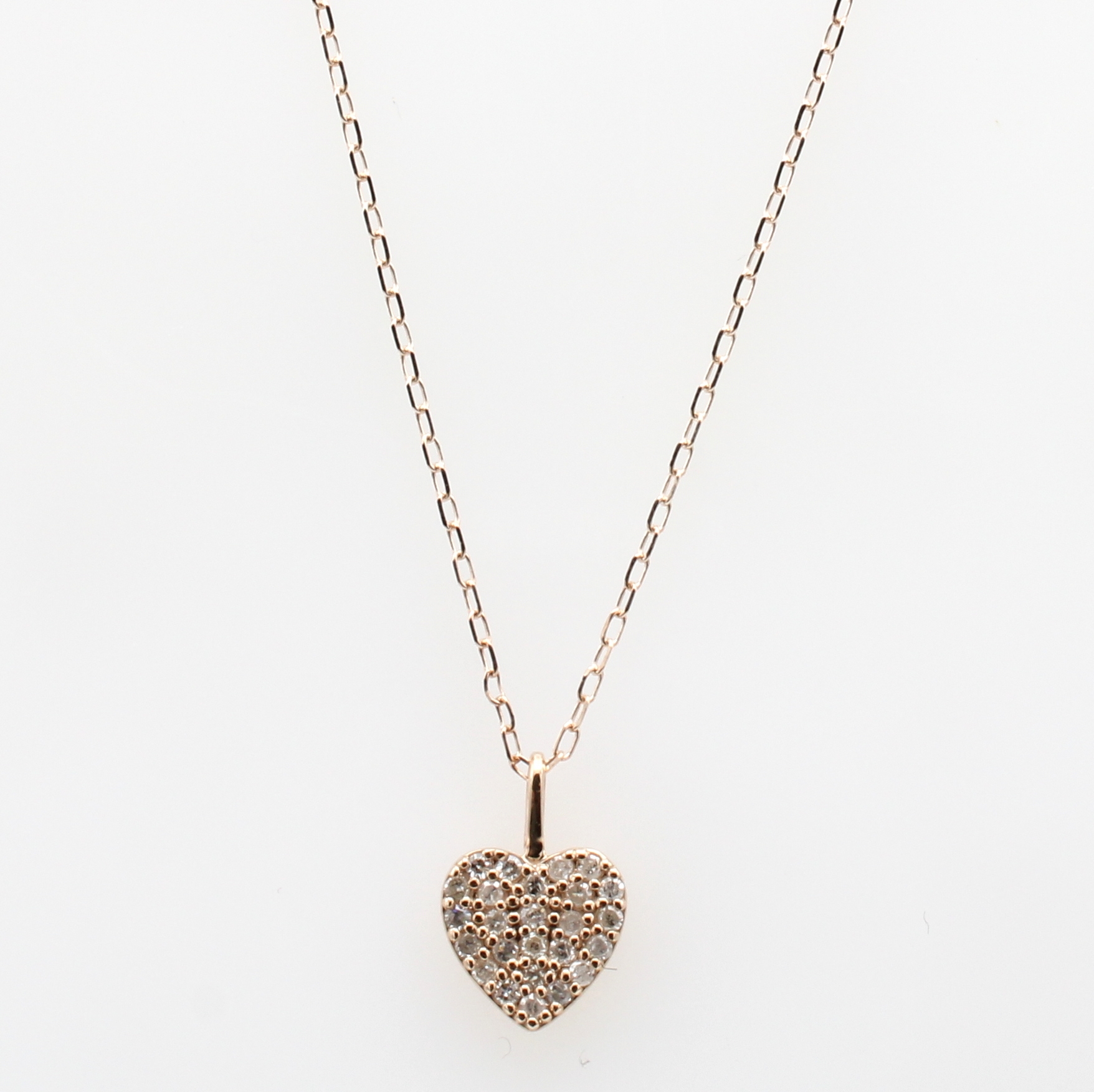 Image 27035009 - Herzanhänger mit Brillanten an Kette, RoséG 585/000, 25 Brill. zus. ca. 0.15 ct ...