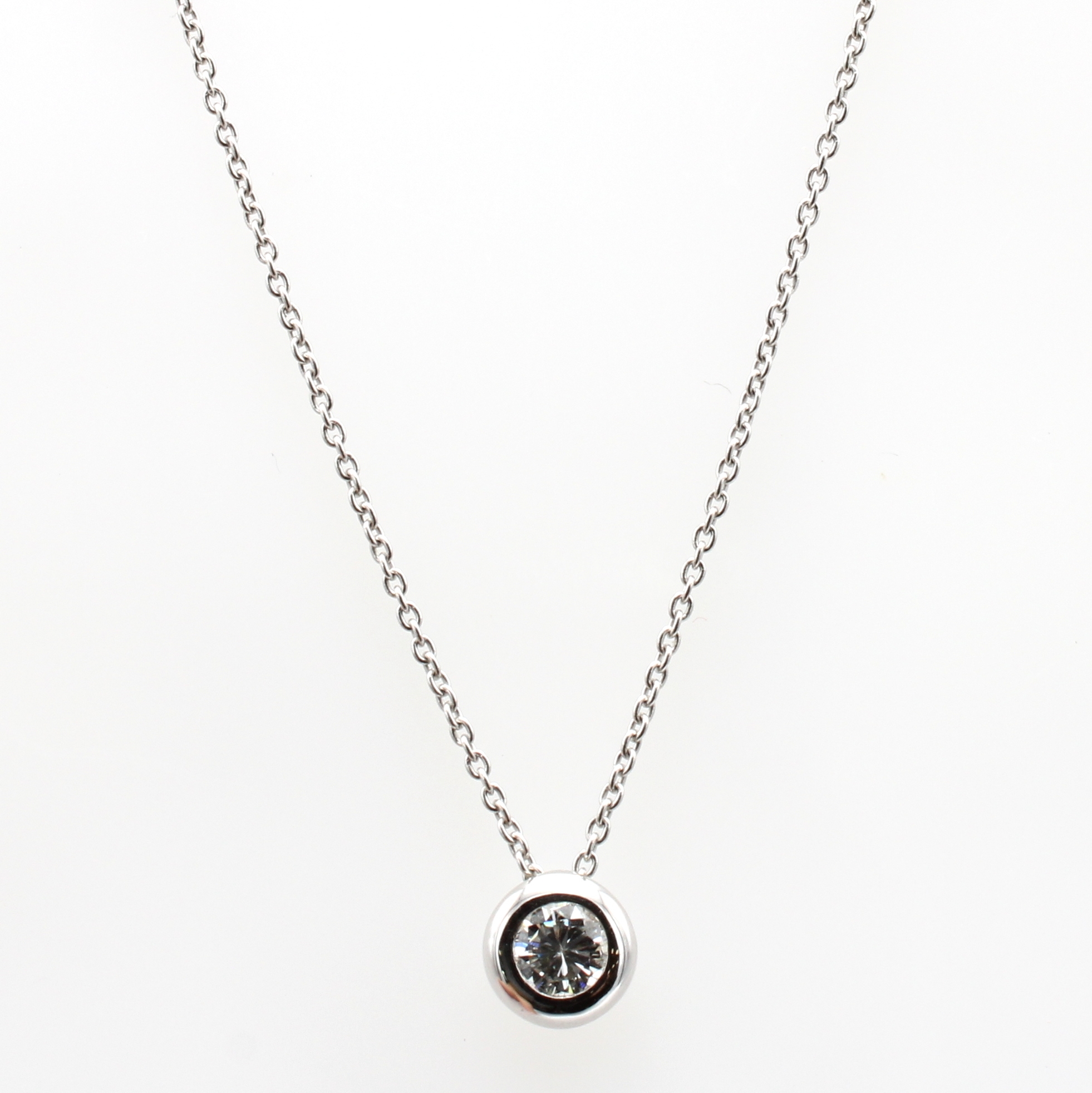 Image 27035014 - Anhänger mit Brillant an Kette, WG 750/000, Brill. ca. 0.25 ct feines Weiß/p1, in L. ...