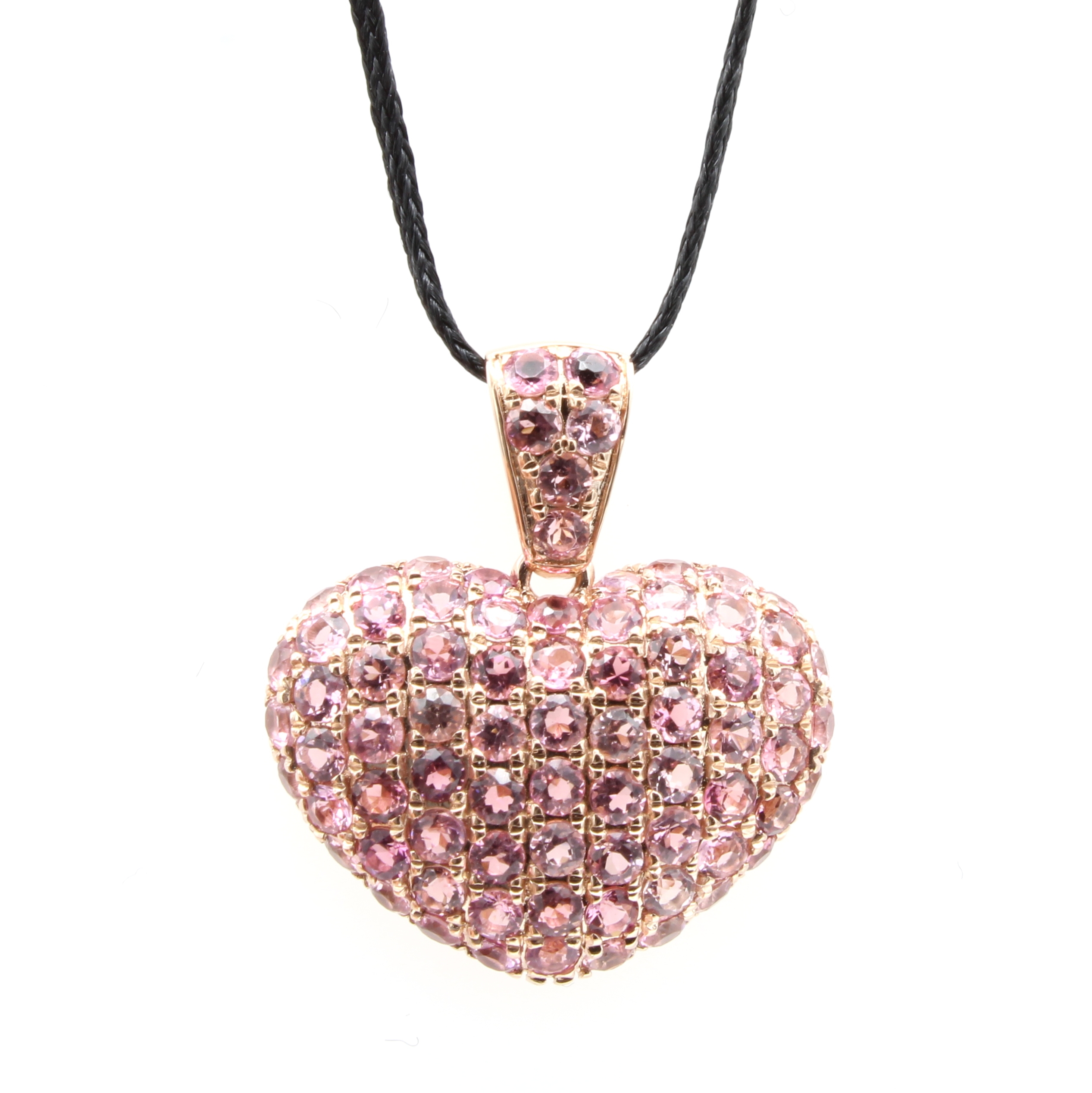 Image 27035027 - Herzanhänger mit Turmalinen, RoséG 585/000, 77 pinkfarb. Turmaline zus. ca. 2.57 ct ...