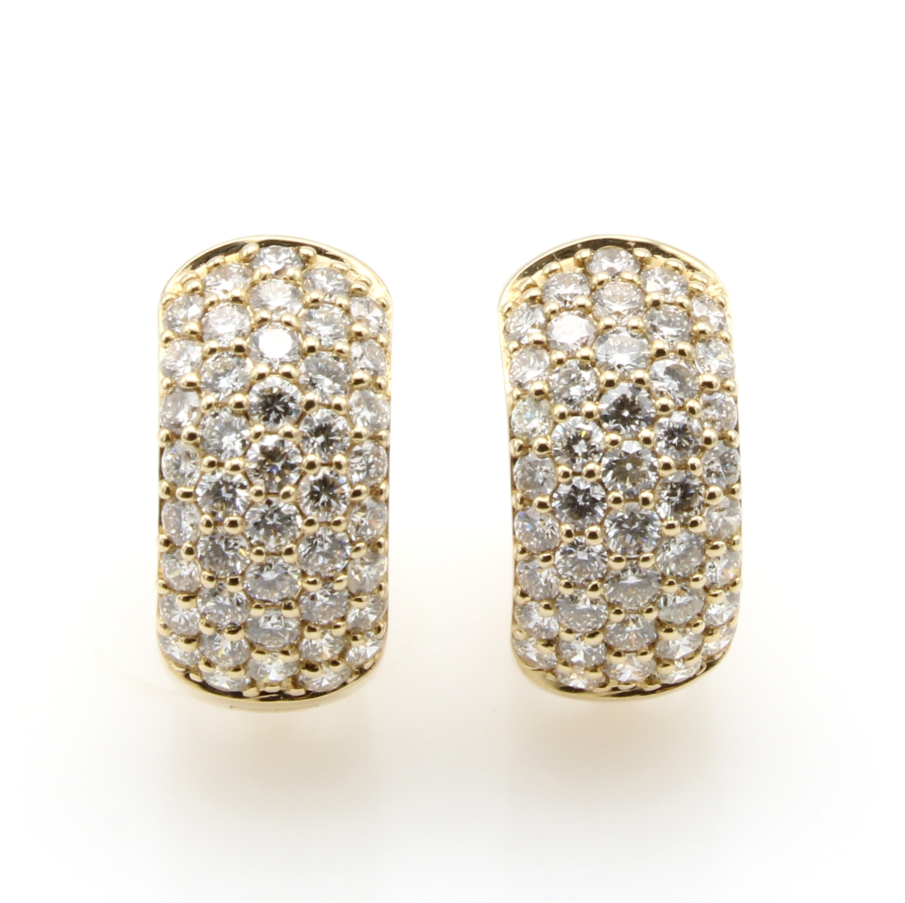 Image 27035033 - Paar Klappcreolen mit Brillanten, GG 585/000, 86 Brill. zus. ca. 1.29 ct feines ...