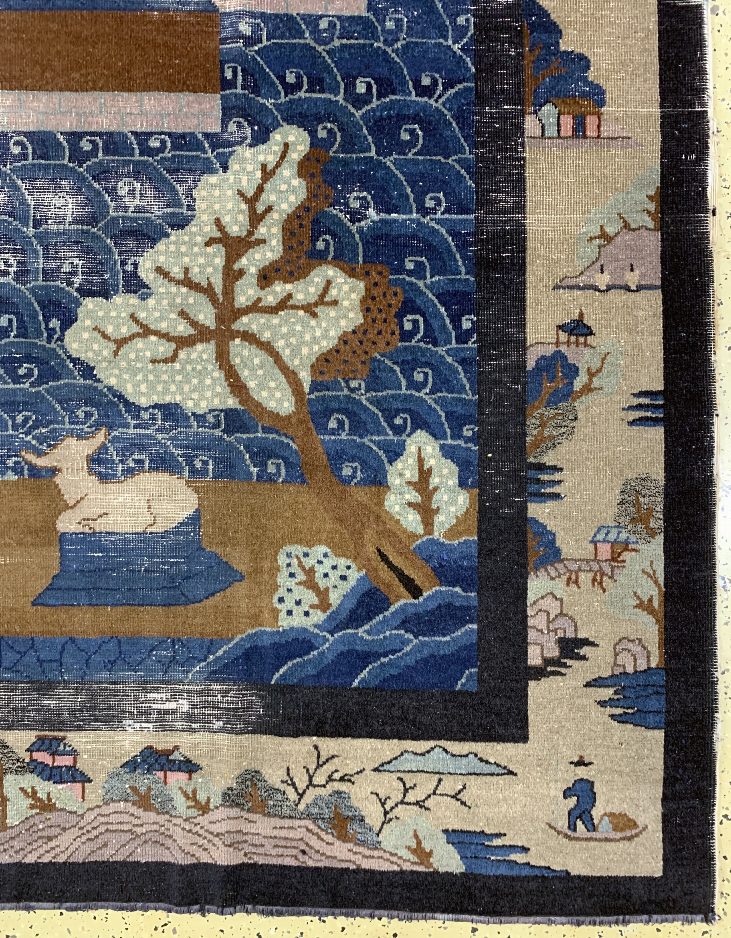 Detail a: Antiker Peking, China, um 1900, Wolle auf Baumwolle, ca. 350 x 280 cm, EHZ: 4, (Risse & Löcher)