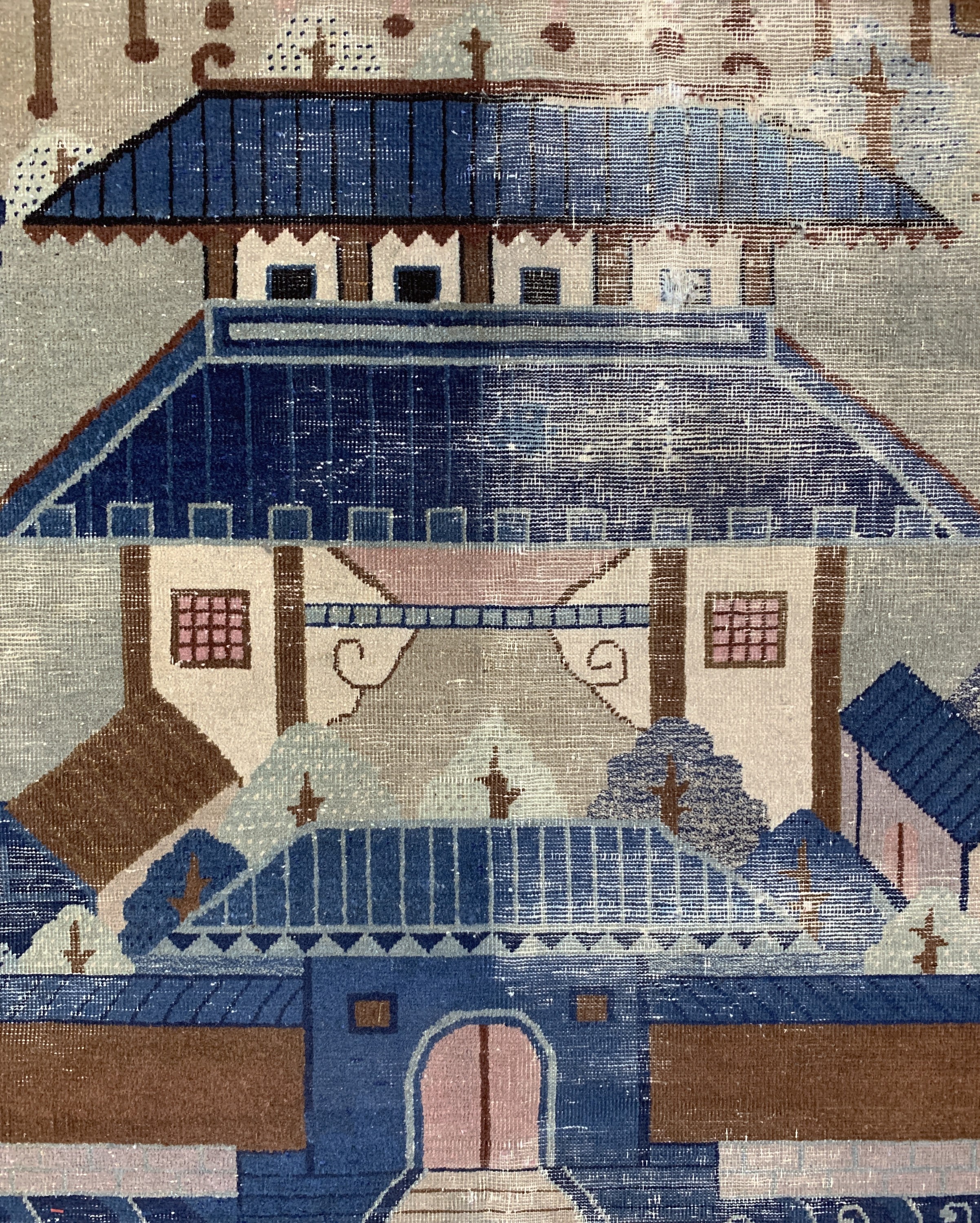 Detail e: Antiker Peking, China, um 1900, Wolle auf Baumwolle, ca. 350 x 280 cm, EHZ: 4, (Risse & Löcher)