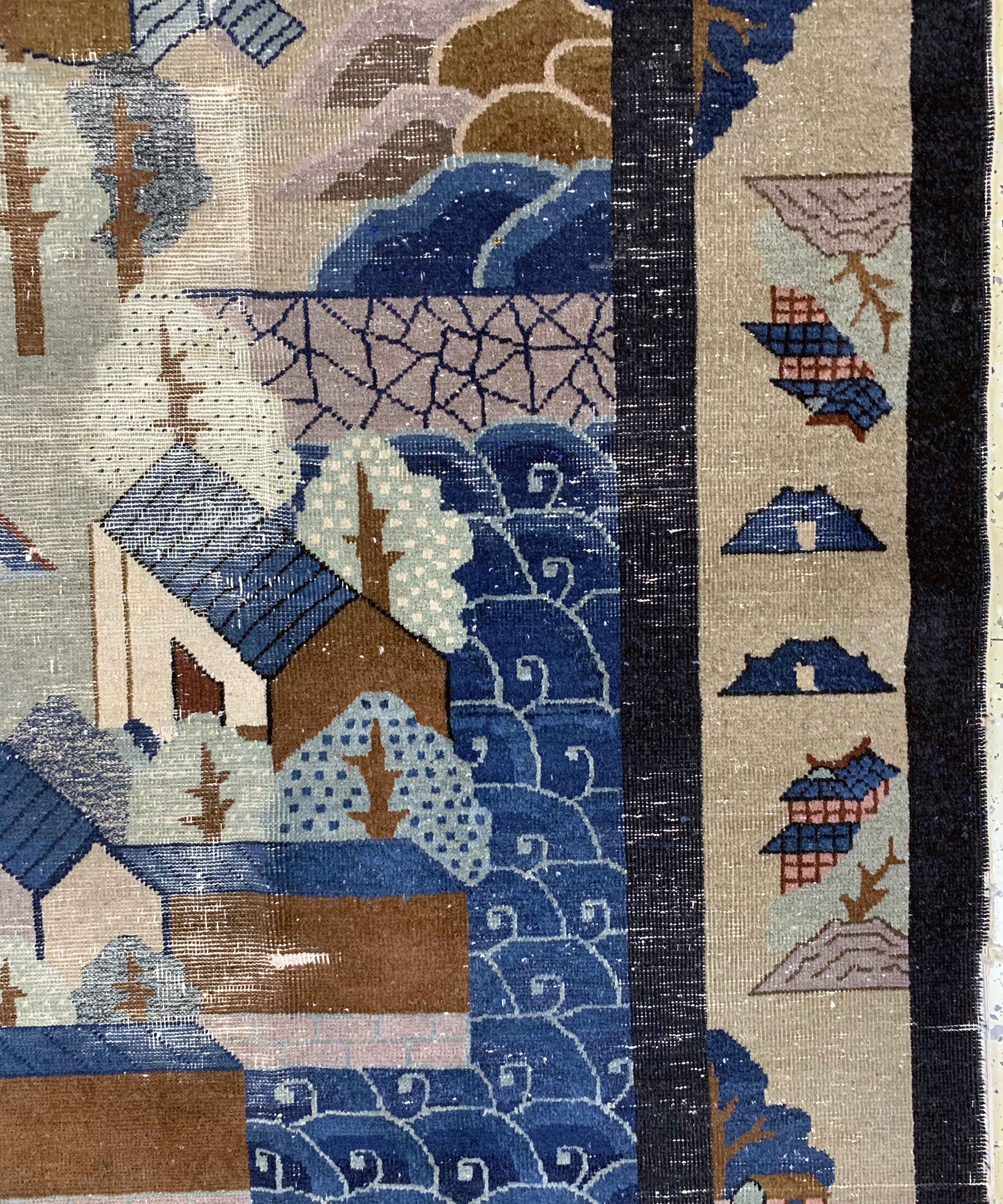 Detail f: Antiker Peking, China, um 1900, Wolle auf Baumwolle, ca. 350 x 280 cm, EHZ: 4, (Risse & Löcher)