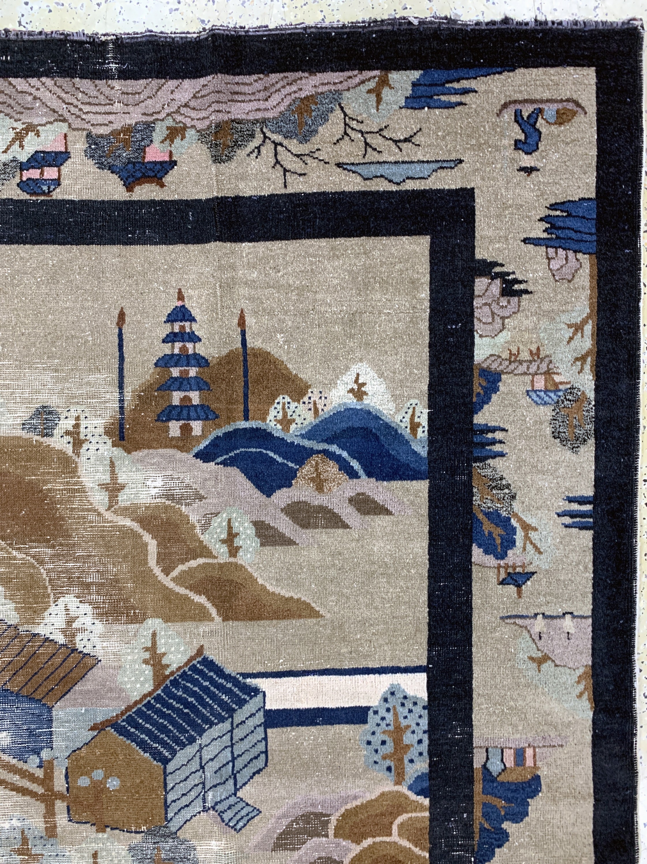 Detail i: Antiker Peking, China, um 1900, Wolle auf Baumwolle, ca. 350 x 280 cm, EHZ: 4, (Risse & Löcher)