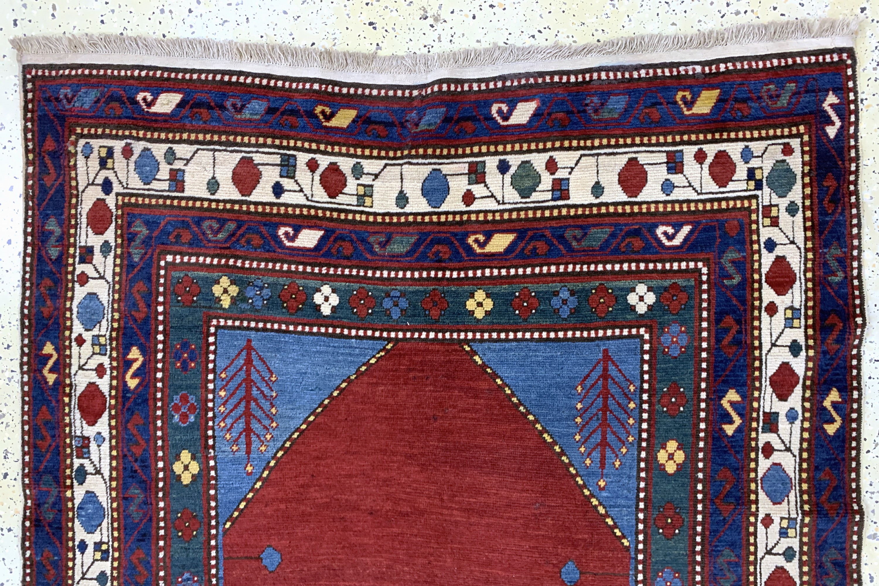 Detail a: Antiker Kazak, Kaukasus, Anfang 20.Jhd, Wolle auf Baumwolle, ca. 200 x 135 cm, EHZ: 2-3