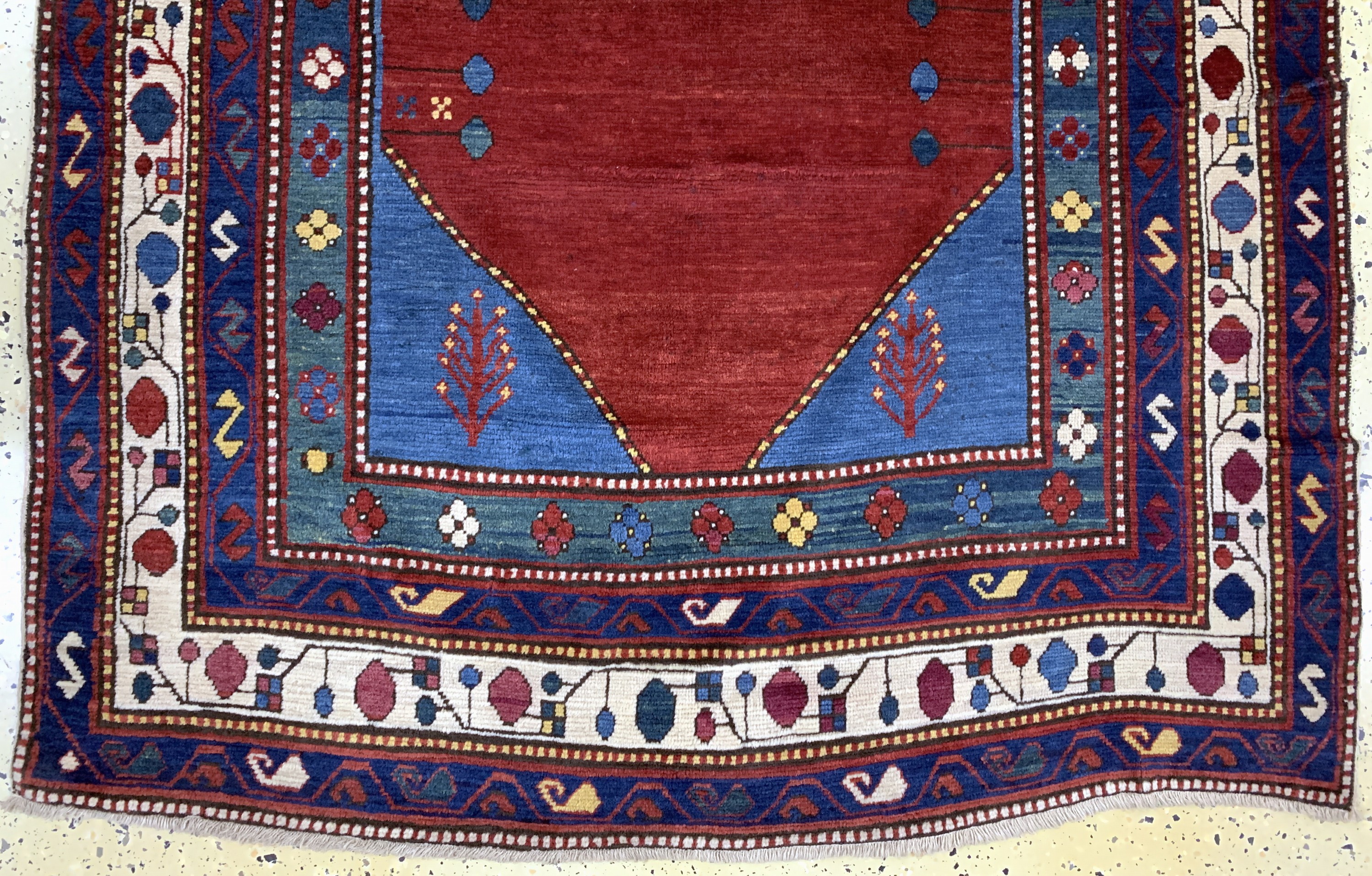 Detail c: Antiker Kazak, Kaukasus, Anfang 20.Jhd, Wolle auf Baumwolle, ca. 200 x 135 cm, EHZ: 2-3