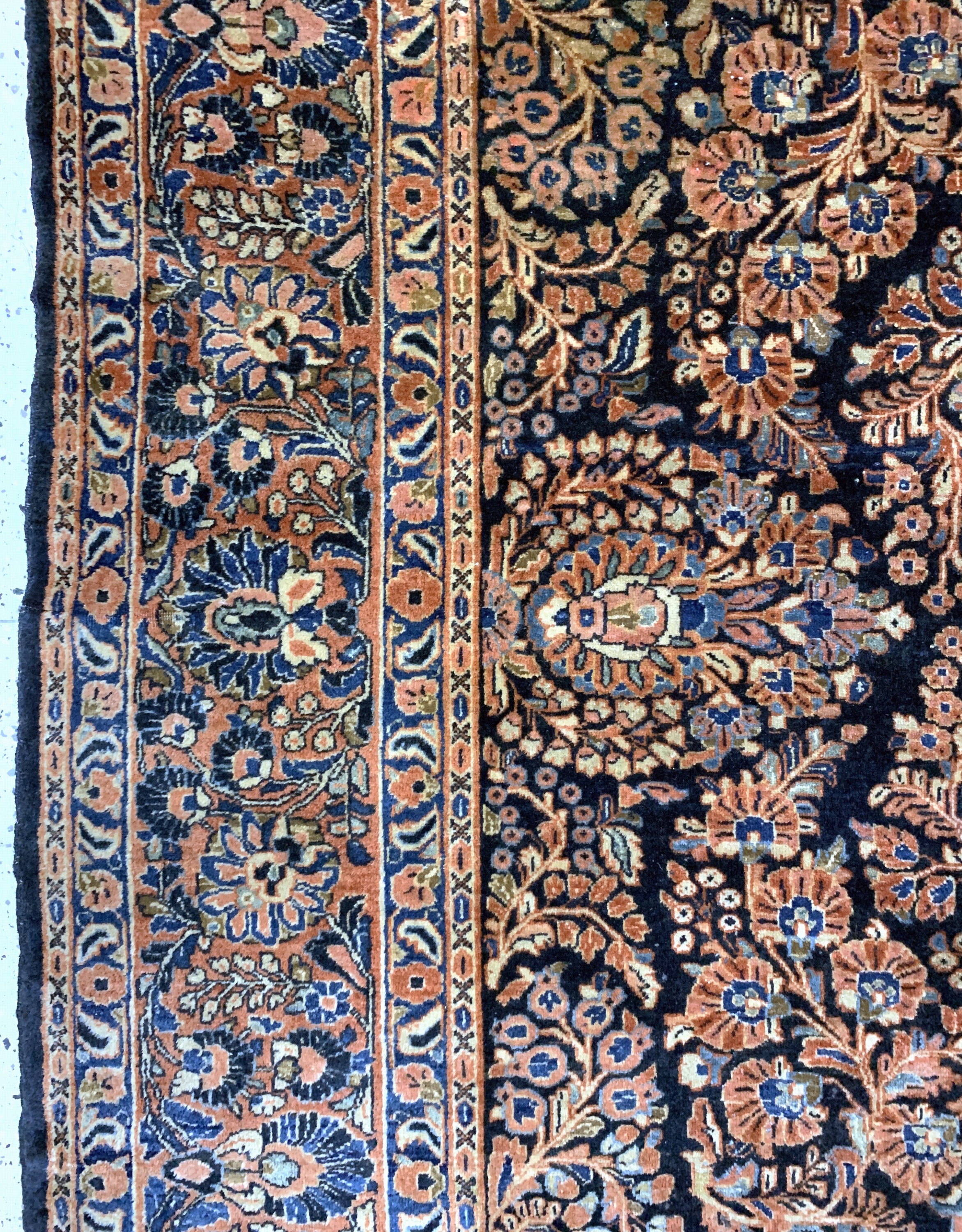 Detail d: Us Re-Import Sarogh antik, Persien, um 1900, Wolle auf Baumwolle, ca. 360 x 270 cm, EHZ: 2