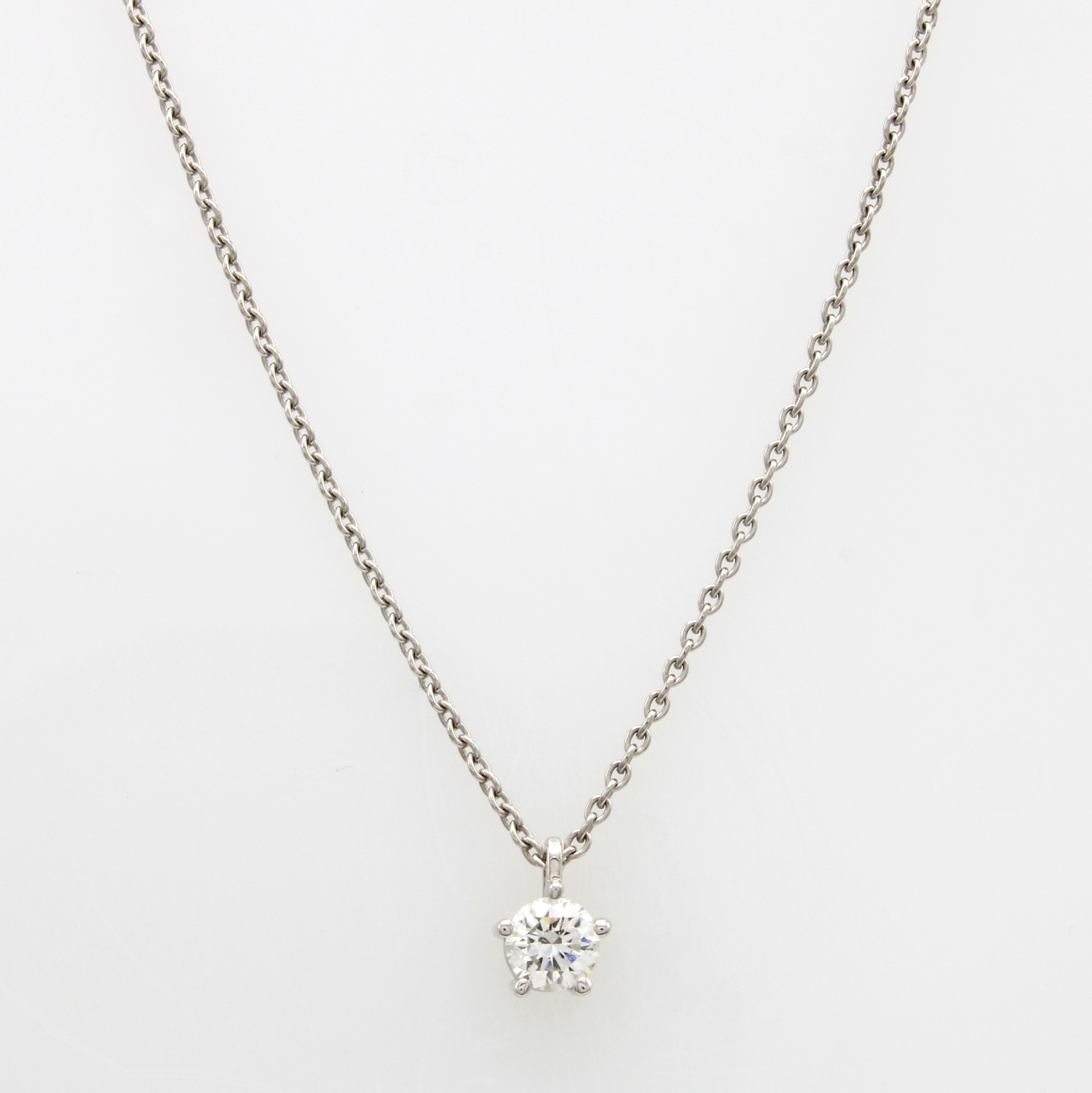 Image 27035055 - Collier mit Brillantsolitär, WG 585/000, Brill. in 5er Krappenfassung ca. 0.25 ct ...