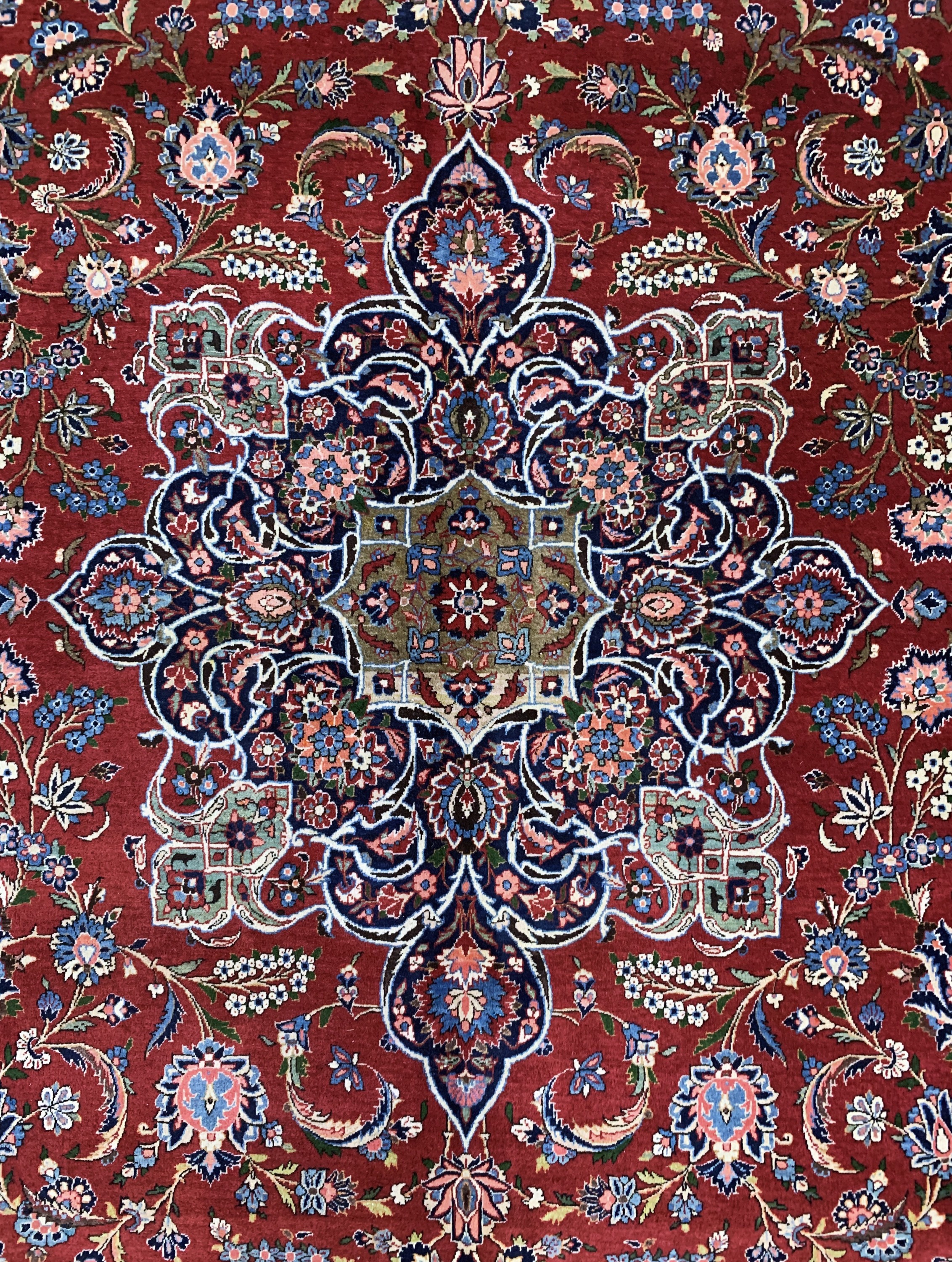 Detail e: Keschan Kork fein, Persien, Anfang 20.Jhd, Korkwolle auf Baumwolle, ca. 420 x 320 cm, fachkundig gereinigt, EHZ: 2(Abrasch)