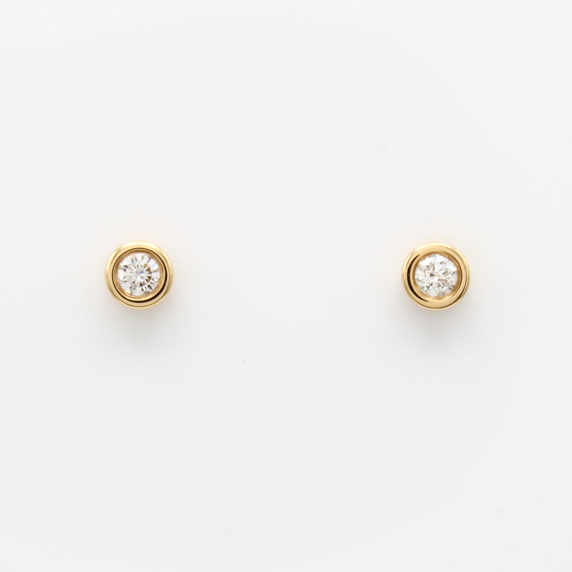 Image 27035057 - Paar Ohrstecker mit Brillantsolitären, GG 585/000, 2 Brill. in Zargenfassungen zus. ca. ...