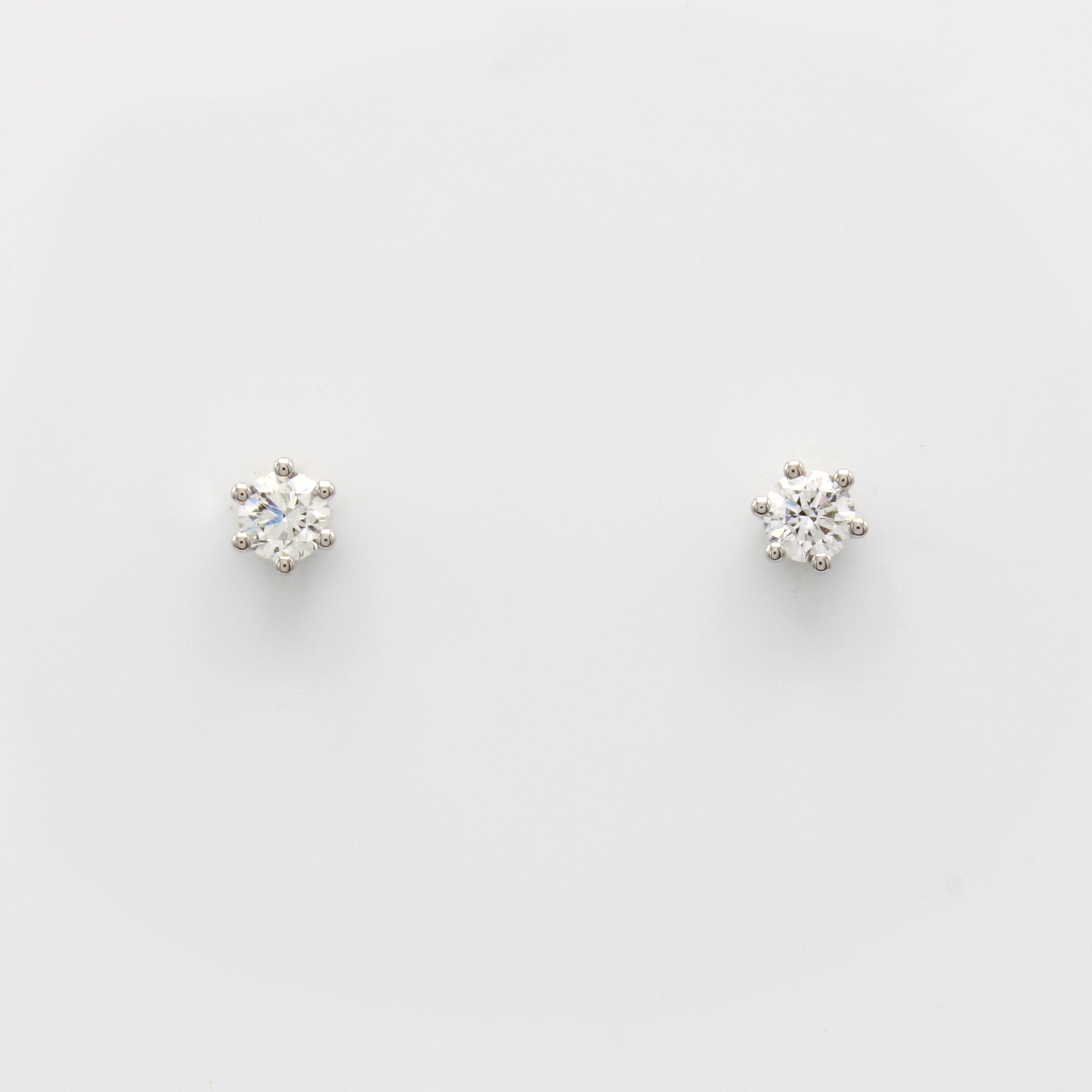 Image 27035060 - Paar Ohrstecker mit Brillantsolitären, WG 585/000, 2 Brill. in 6er Krappenfassungen ...