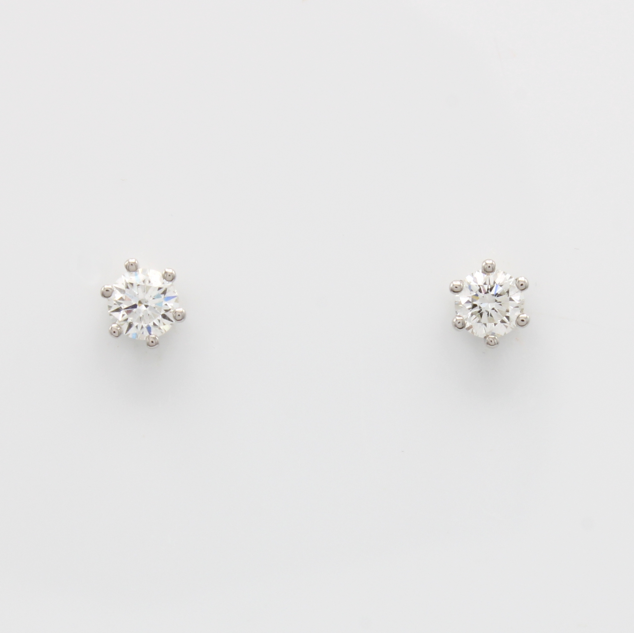 Image 27035061 - Paar Ohrstecker mit Brillantsolitären, WG 585/000, 2 Brill. in 6er Krappenfassungen ...