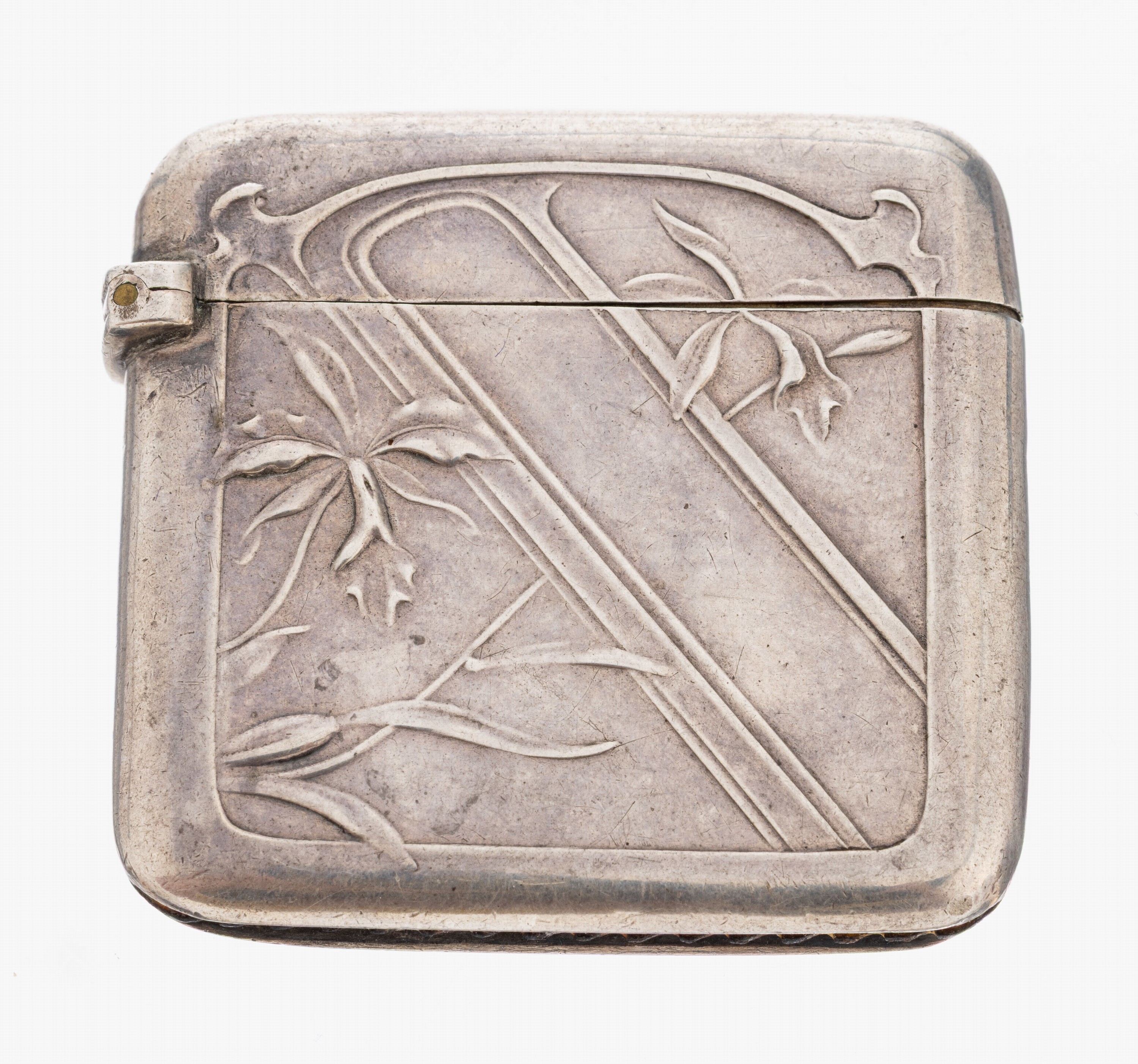 Image 27035066 - Jugendstil Streichholzetui, Frankreich um 1900, 800er Silber, Doppel Eberkopfpunze, ...