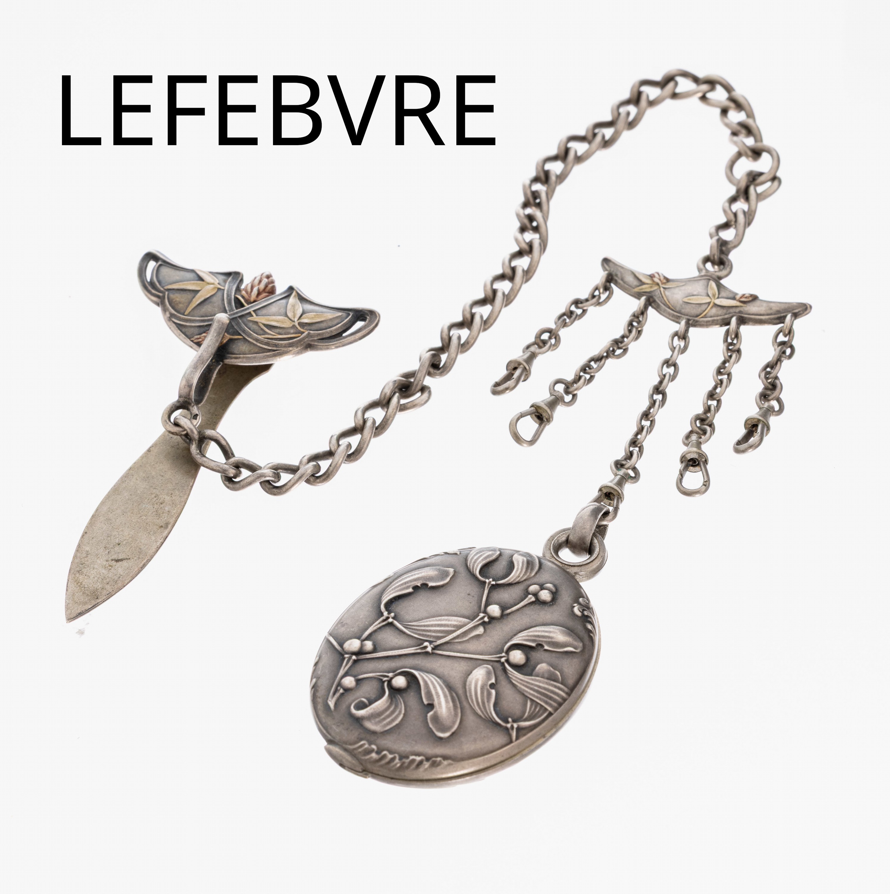 Image 27035075 - Jugendstil Charivari, Frankreich um 1900, 800er Silber, Meistermarke EUGENE LEFEBVRE, ...