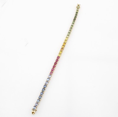 Image Armband ´Rainbow´ mit Diamanten und Saphiren, GG 585/000, 74 Diam. zus. ca. 0.60 ct ...