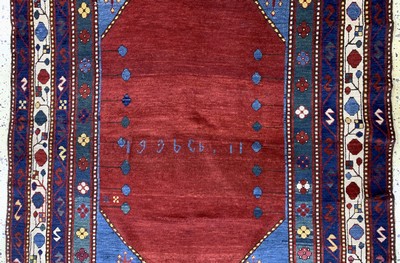 27035045b - Antiker Kazak, Kaukasus, Anfang 20.Jhd, Wolle auf Baumwolle, ca. 200 x 135 cm, EHZ: 2-3