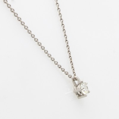 27035055a - Collier mit Brillantsolitär, WG 585/000, Brill. in 5er Krappenfassung ca. 0.25 ct ...