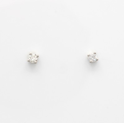 Image Paar Ohrstecker mit Brillantsolitären, WG 585/000, 2 Brill. in 4er Krappenfassungen ...