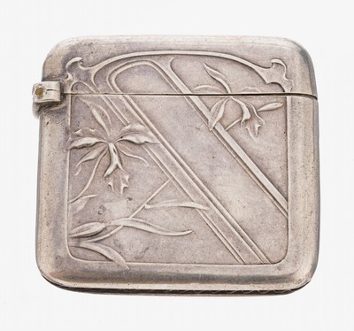 Image Jugendstil Streichholzetui, Frankreich um 1900, 800er Silber, Doppel Eberkopfpunze, ...