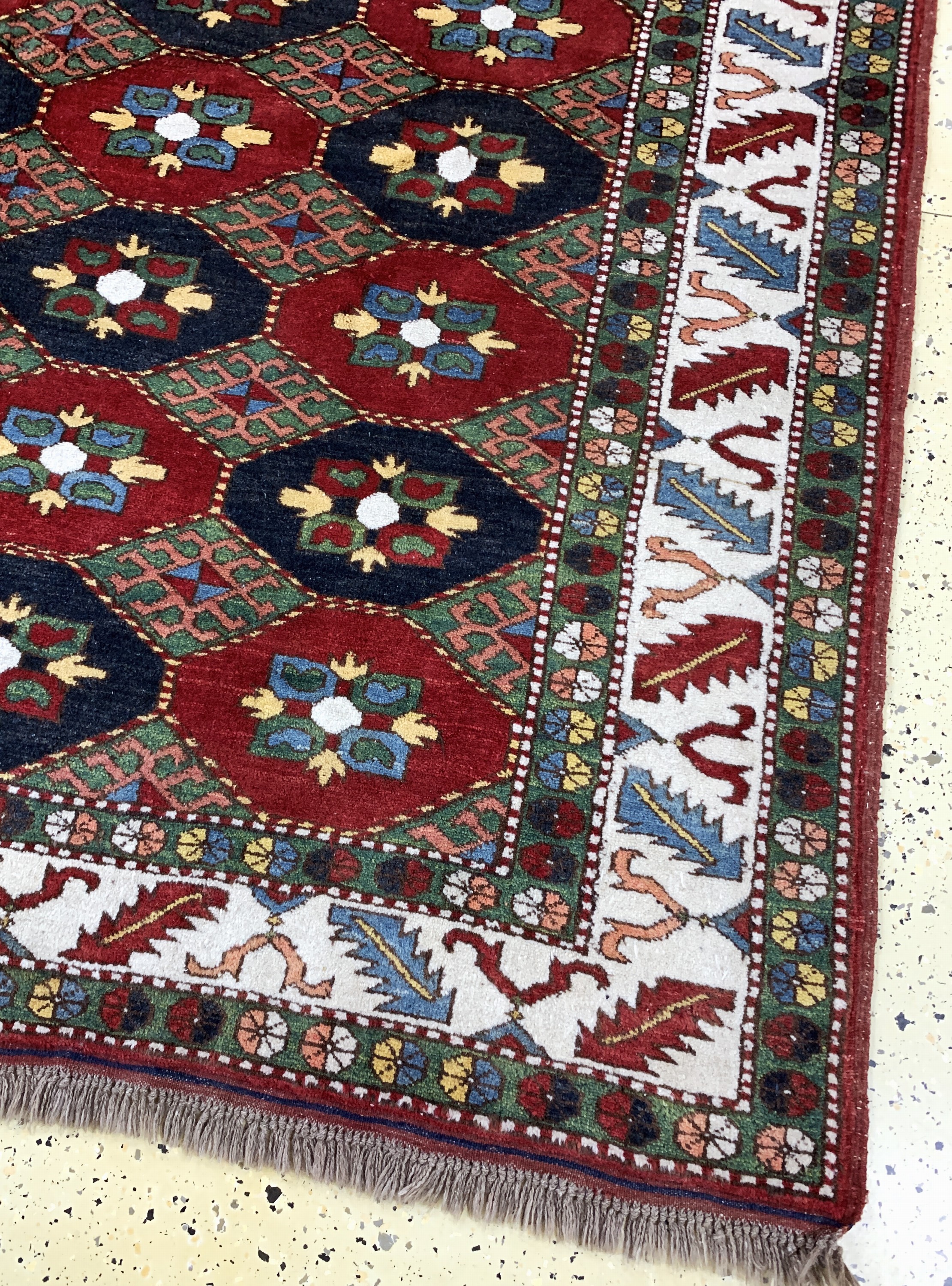 Detail a: Kazak neugeknüpft, Pakistan, Ende 20.Jhd, Wolle auf Wolle, ca. 205 x 190 cm, EHZ: 2