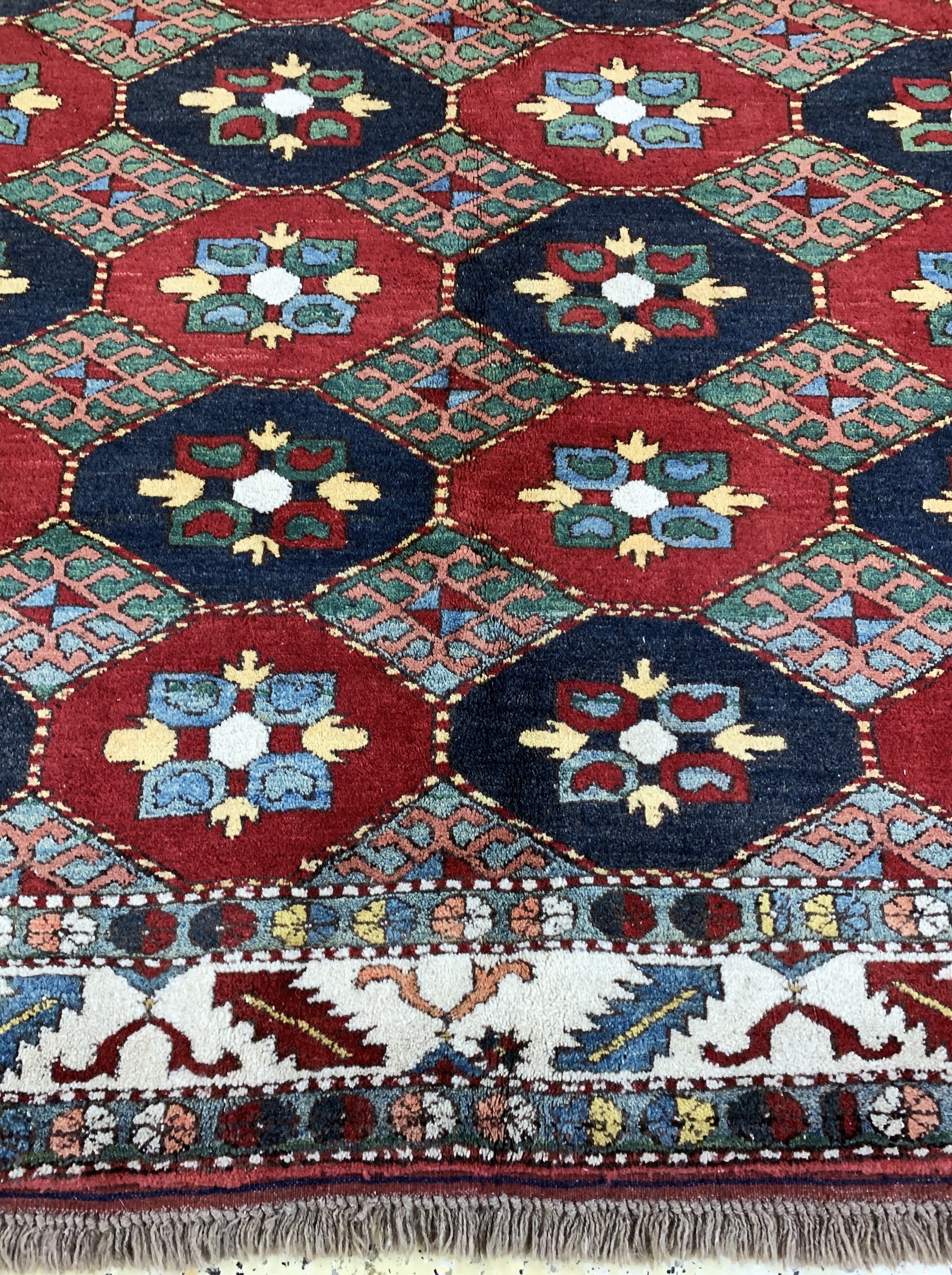 Detail f: Kazak neugeknüpft, Pakistan, Ende 20.Jhd, Wolle auf Wolle, ca. 205 x 190 cm, EHZ: 2