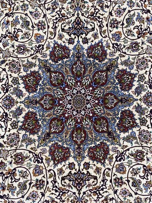 27035132e - Esfahan fein Persien, signiert´Shahabpour´,Mitte 20.Jhd, Korkwolle mit Seide, ca. 310 x ...