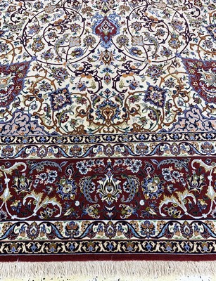 27035132h - Esfahan fein Persien, signiert´Shahabpour´,Mitte 20.Jhd, Korkwolle mit Seide, ca. 310 x ...