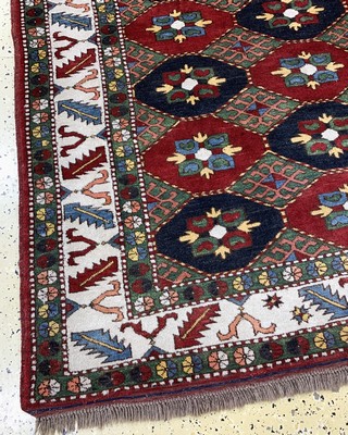 27035161b - Kazak neugeknüpft, Pakistan, Ende 20.Jhd, Wolle auf Wolle, ca. 205 x 190 cm, EHZ: 2