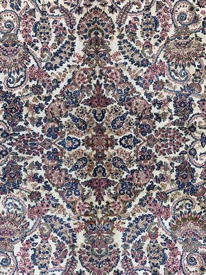 27035291e - Kerman´Lawar´antik, Persien, um 1900, Wolleauf Baumwolle, ca. 460 x 310 cm, gereinigt, ...