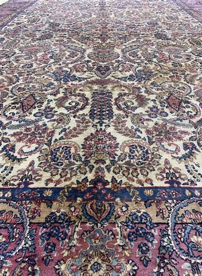 27035291j - Kerman´Lawar´antik, Persien, um 1900, Wolleauf Baumwolle, ca. 460 x 310 cm, gereinigt, ...