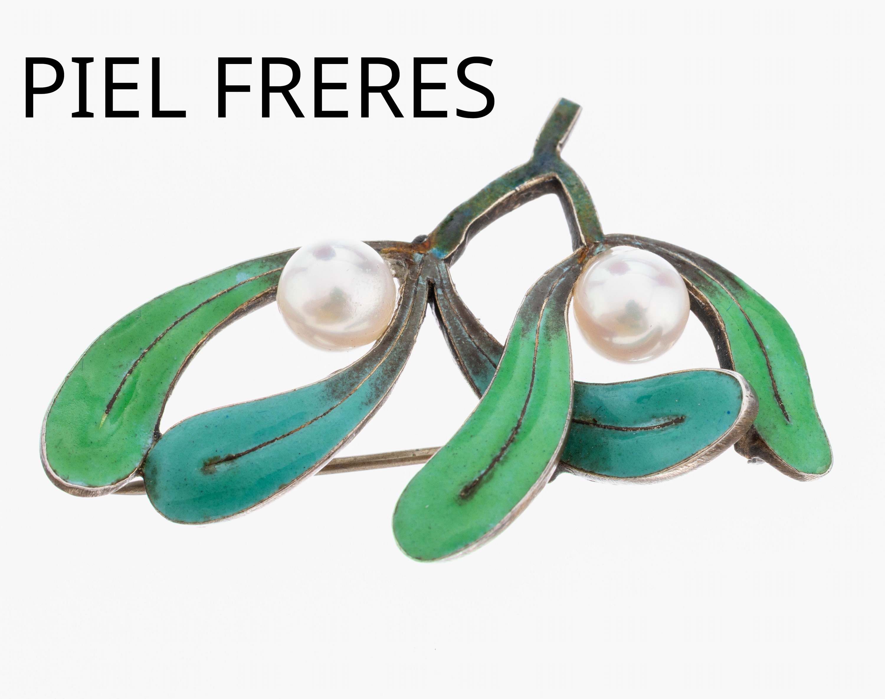 Image 27035304 - Seltene Silber-Jugendstilbrosche von PIEL FRERES, Frankreich um 1900, 800er Silber, ...