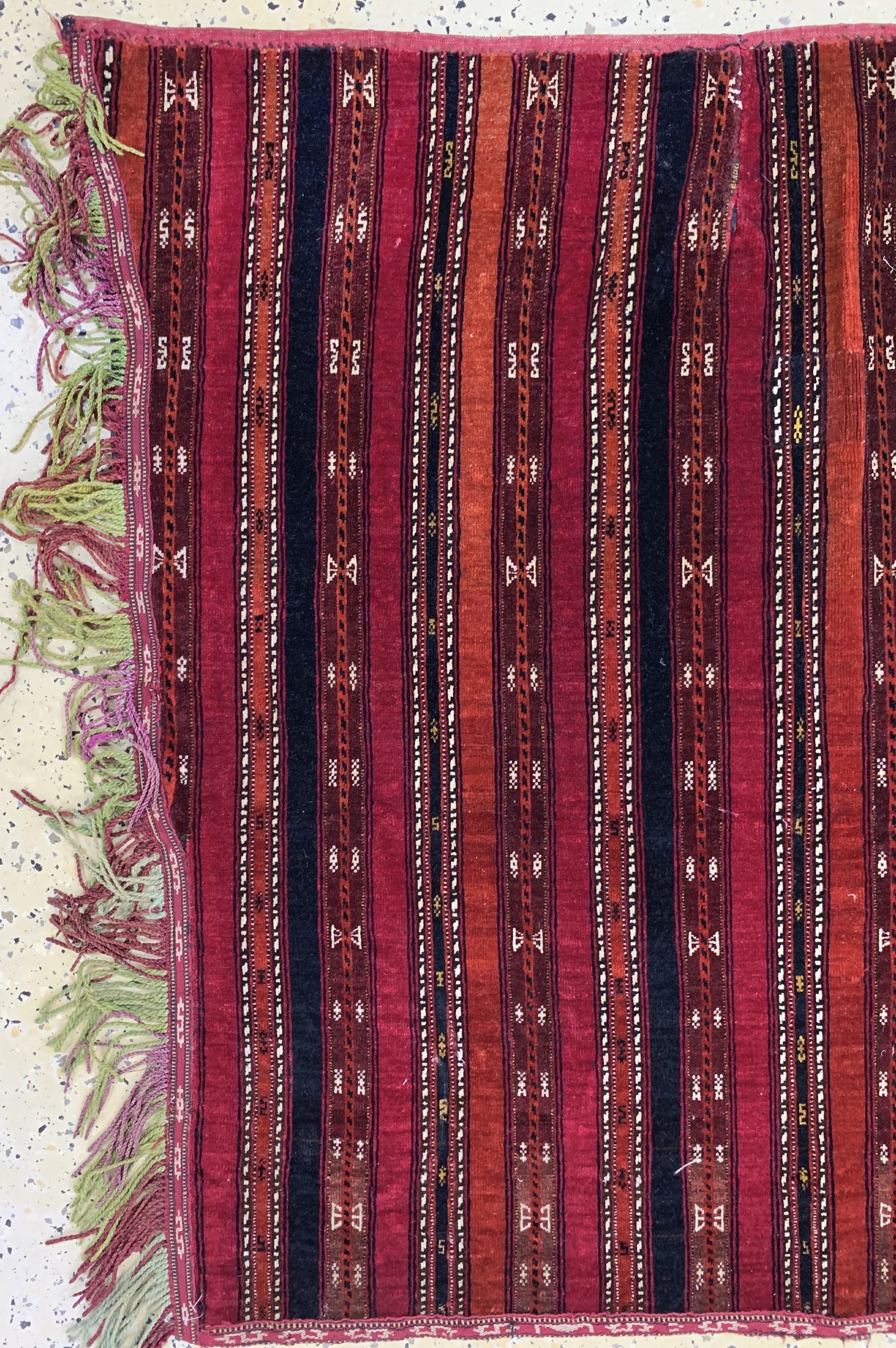Detail a: Yomud"Sattelauflage"antik, Turkmenistan, um1900, Wolle auf Wolle, ca. 113 x 130 cm, EHZ: 2