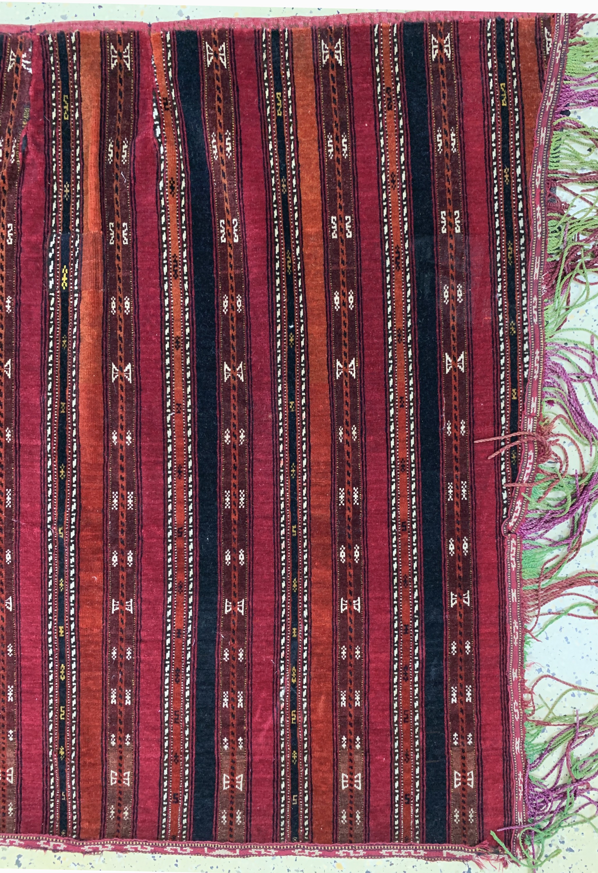 Detail b: Yomud"Sattelauflage"antik, Turkmenistan, um1900, Wolle auf Wolle, ca. 113 x 130 cm, EHZ: 2