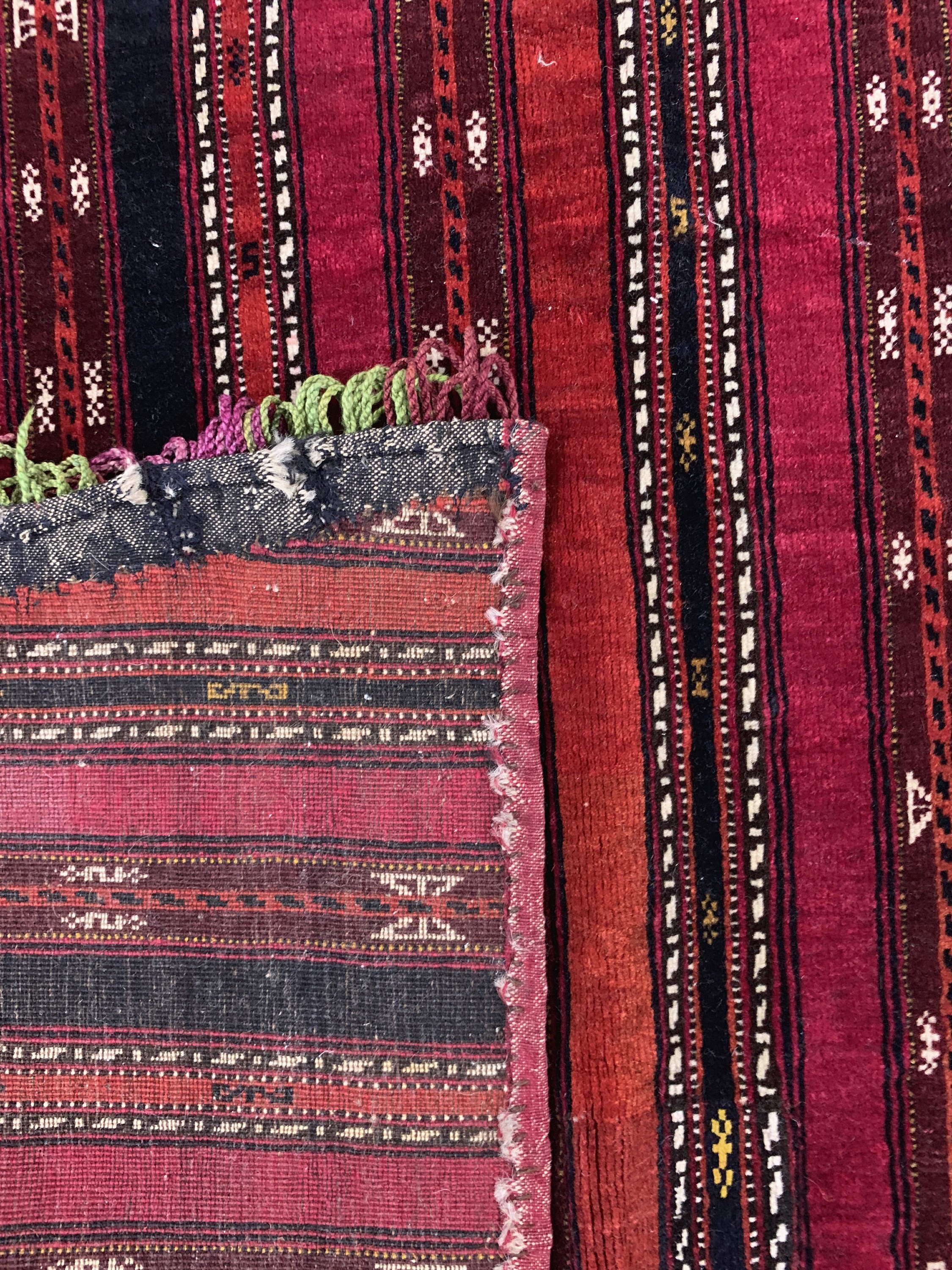 Detail d: Yomud"Sattelauflage"antik, Turkmenistan, um1900, Wolle auf Wolle, ca. 113 x 130 cm, EHZ: 2