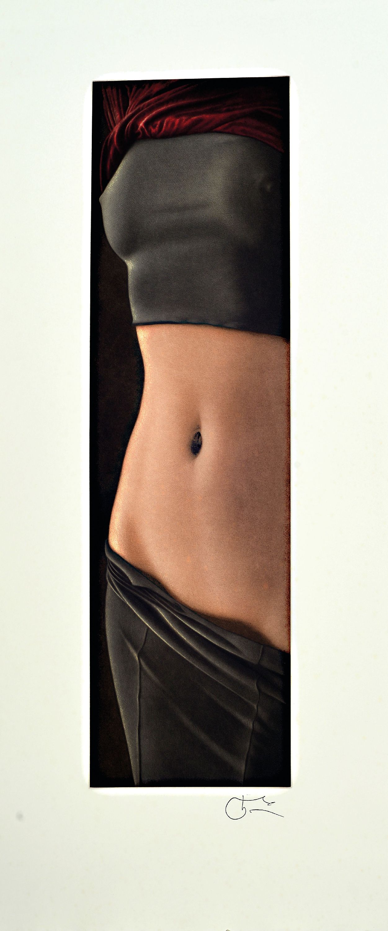 Detail k: Willi Kissmer, 1951-2018, Langer Halbakt V, Radierung mit Stempelsignatur und Nachlaßstempel, ca. 69x19cm