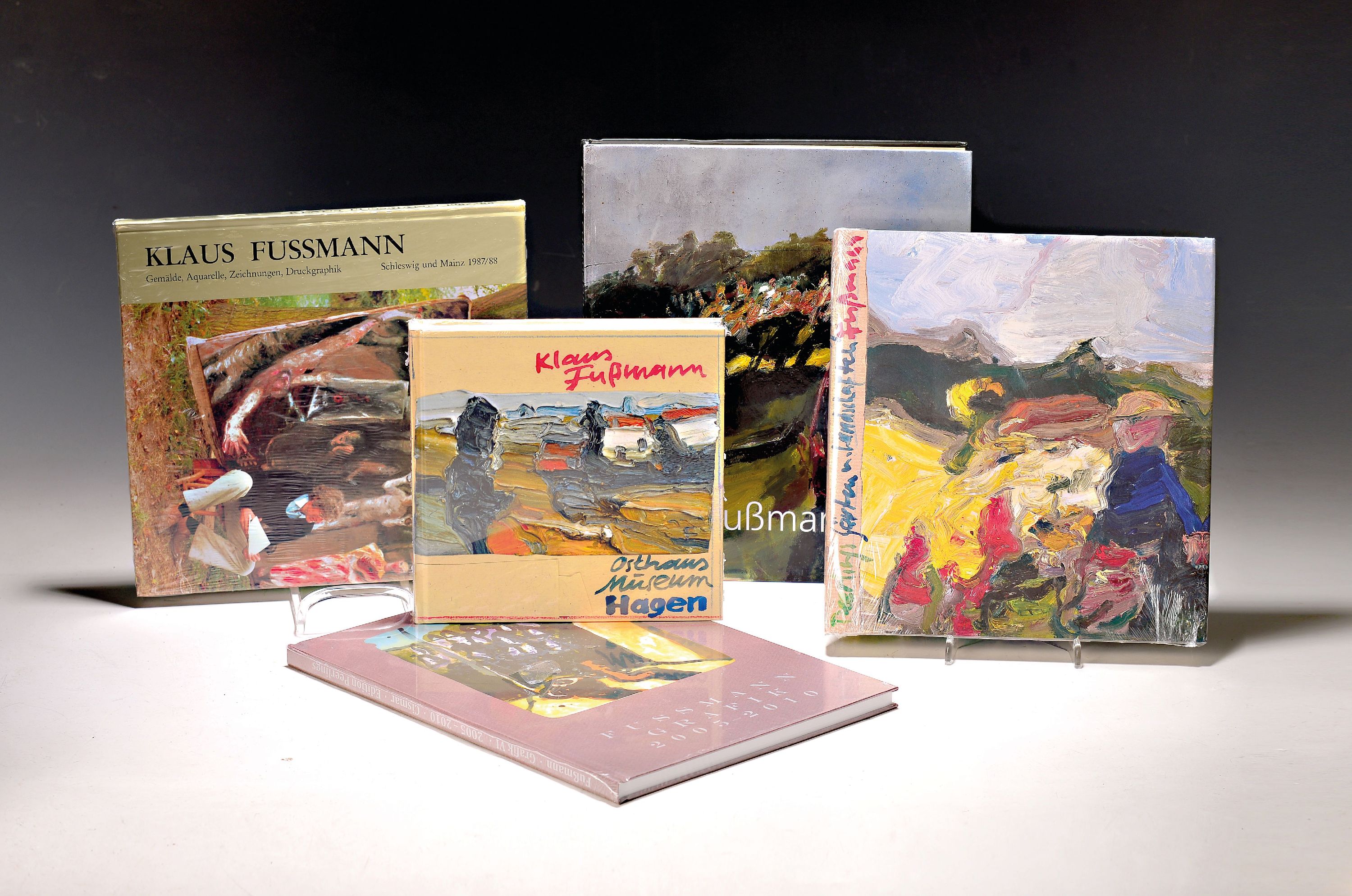 Detail k: Konvolut aus 8 Büchern von/zu Klaus Fußmann,2x Fussmann Grafik 1996-2000, Fussmann Grafik 2005-2010, Weltreisen 1976-2002, Zeitsprünge- Museum am ...