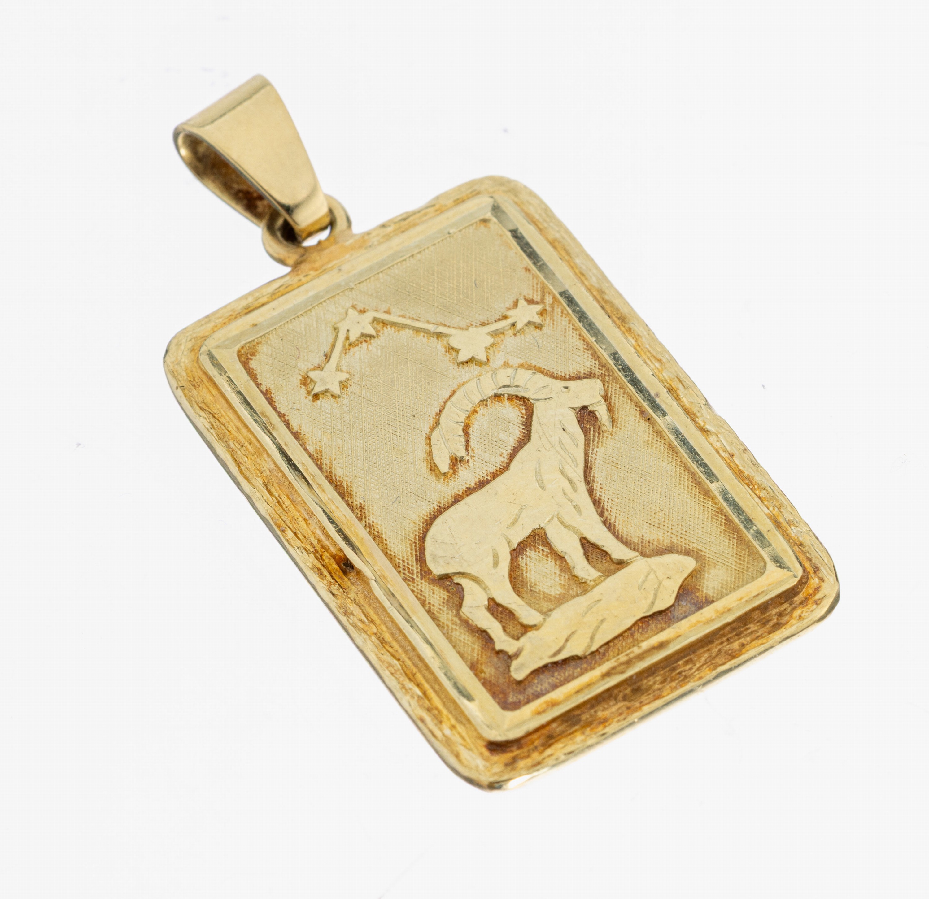 Image 27035399 - 14 kt Gold Steinzeichen-Anhänger ´Steinbock´, GG 585/000, Darstellung eines Steinbocks ...