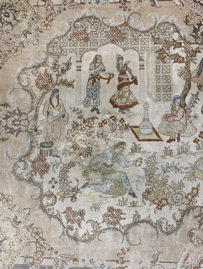 27035318d - Hereke Seide sehr fein, Türkei signiert, Ende 20.Jhd, reine Naturseide, ca. 65 x 46 ...