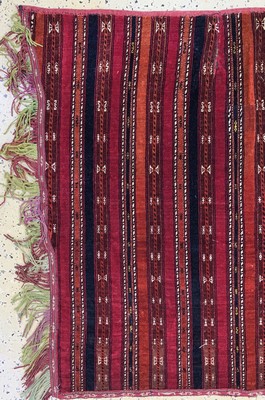 27035323a - Yomud´Sattelauflage´antik, Turkmenistan, um1900, Wolle auf Wolle, ca. 113 x 130 cm, ...