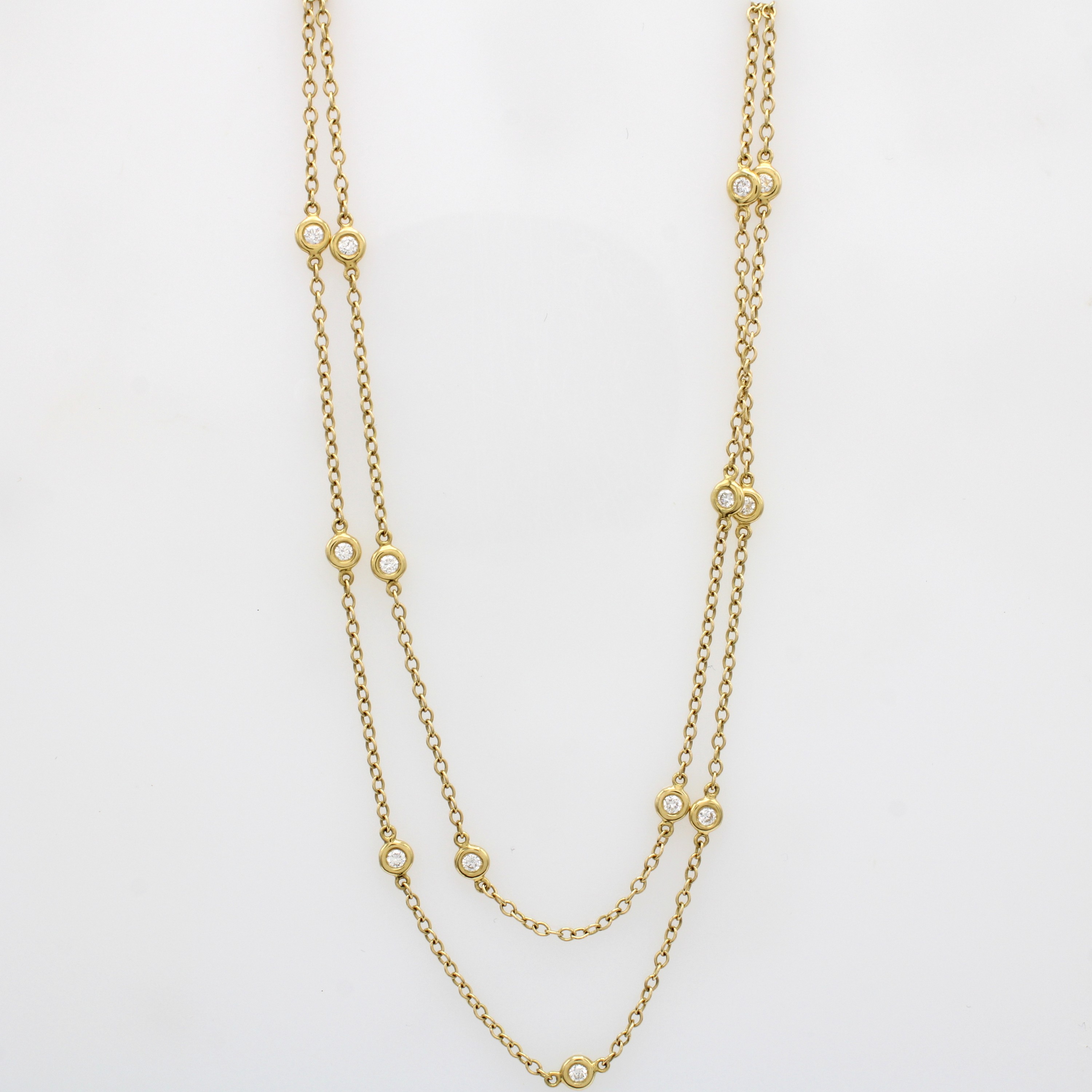 Image 27035418 - Langes Collier mit Brillanten, GG 750/000, 2-rhg. tragbar, 23 Brill. in Kette integriert ...