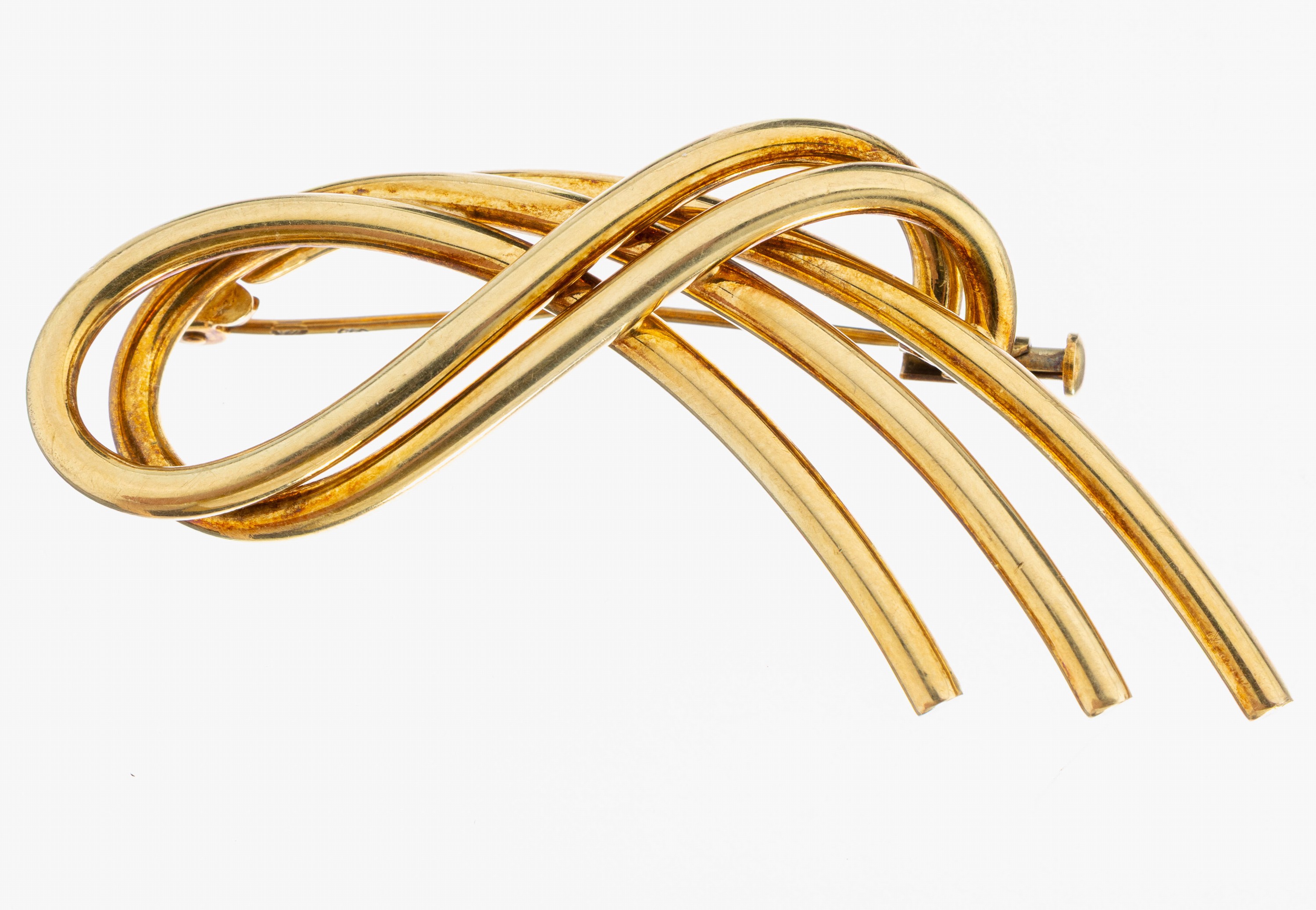 Image 27035428 - 14 kt Gold Brosche, GG 585/000, geschwungen, ca. 5.8 x 3 cm, ca. 6.6 g