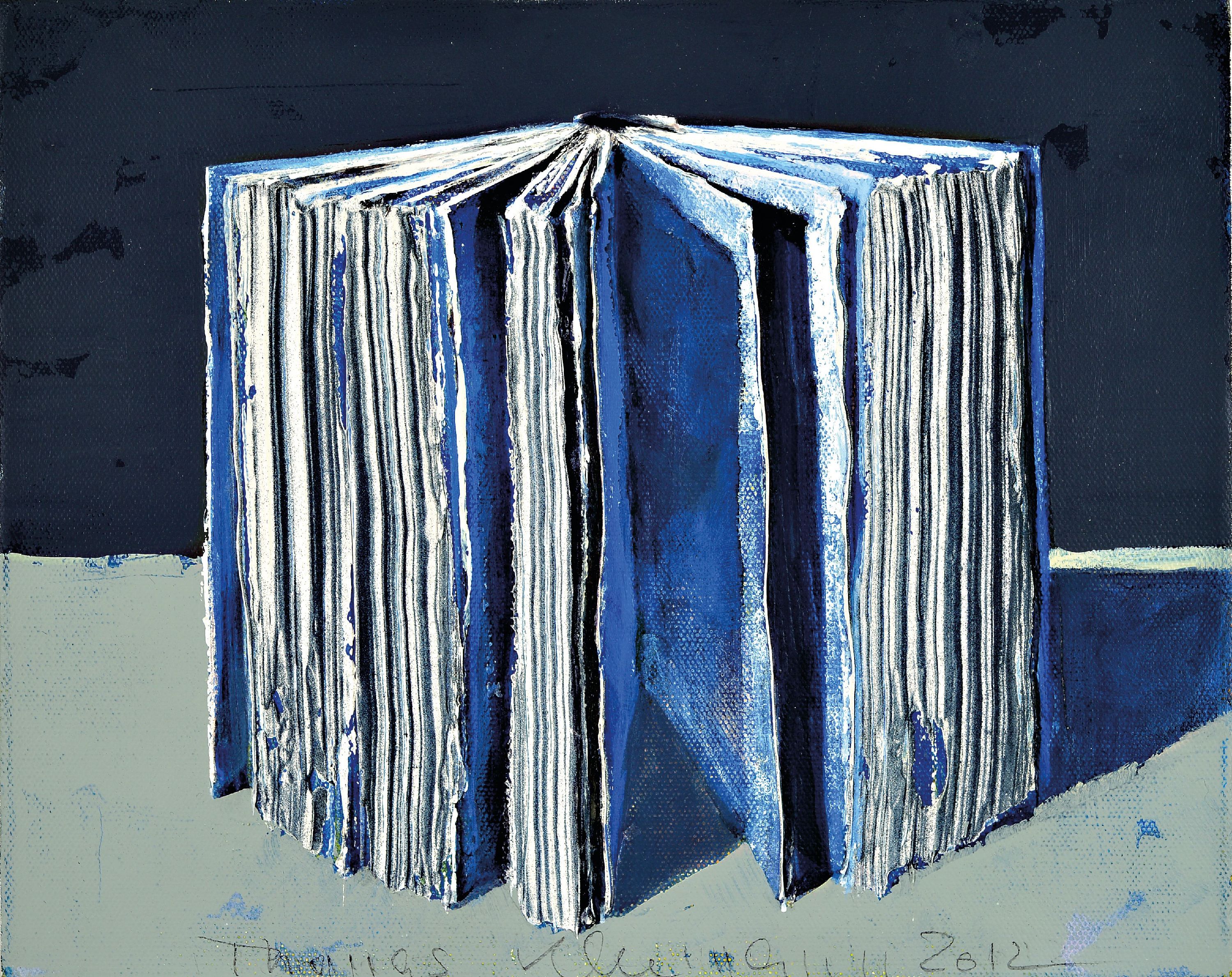 Detail k: Thomas Kleemann, geb. 1954 Geesthacht, "Offenes Buch", 2012, Mischtechnik auf Leinwand, signiert und datiert, 25x30 cm; Kleemann studierte ...